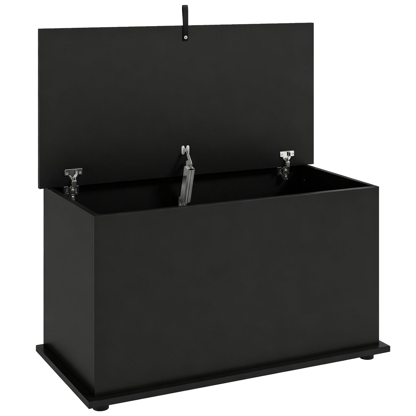HOMCOM Storage Chest, 102L Blanket Box, Shoe Bench with Safety Hinged Lid, Bed End Bench for Bedroom, 80 x 40 x 45cm, Black