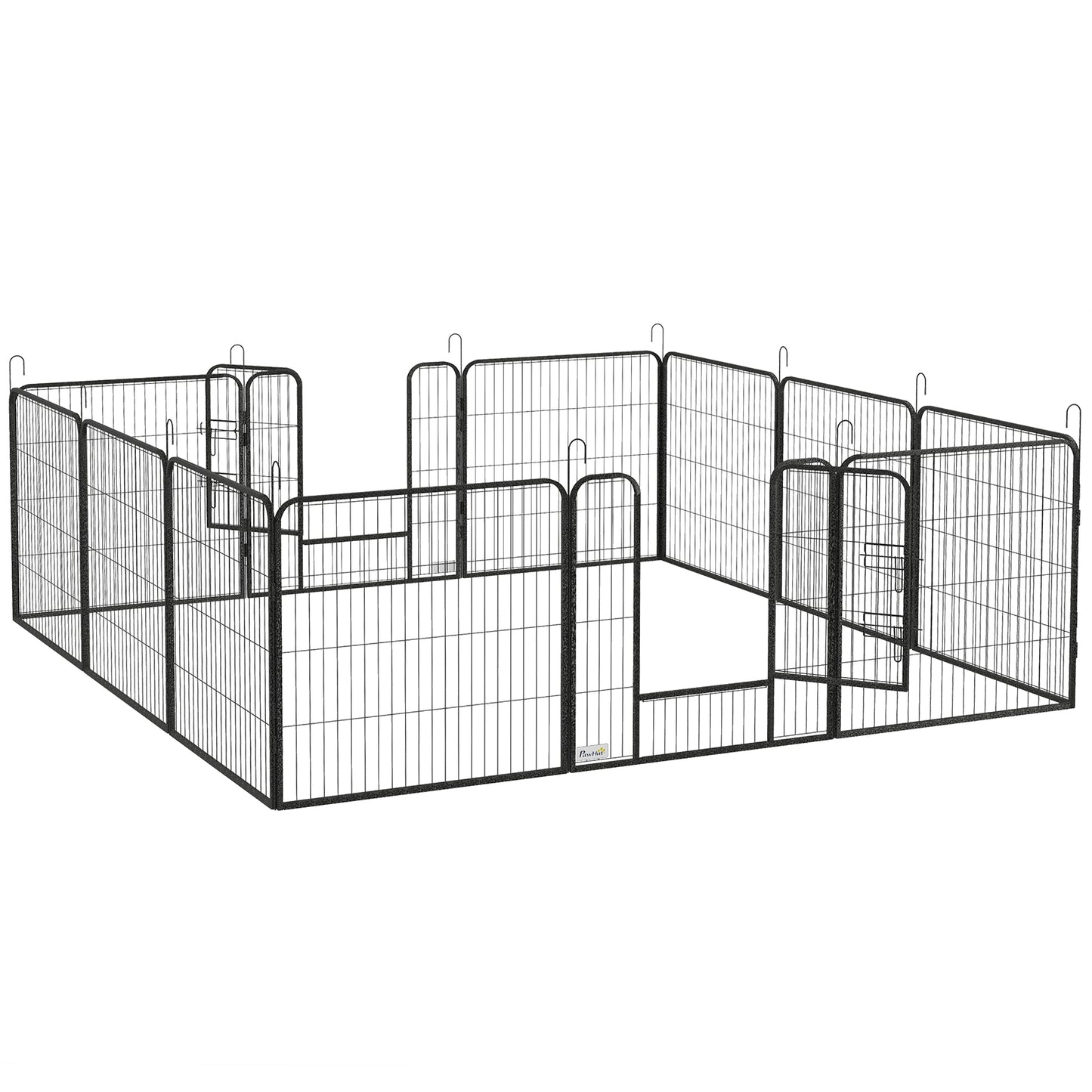 PawHut 12 Panels Heavy Duty Puppy Playpen, for Small Dogs, Indoor and Outdoor Use - Silver Default Title