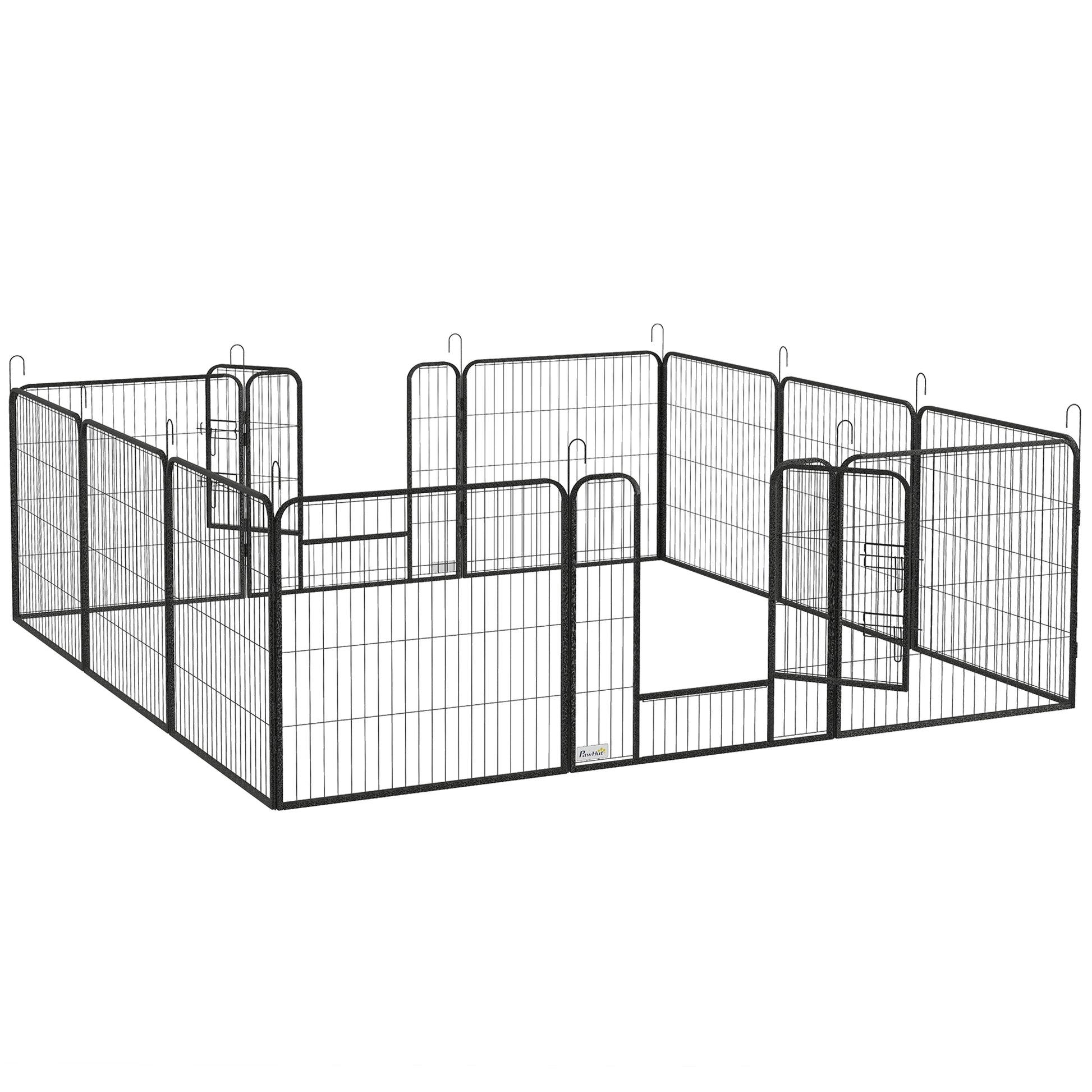 PawHut 12 Panels Heavy Duty Puppy Playpen, for Small Dogs, Indoor and Outdoor Use - Silver Default Title