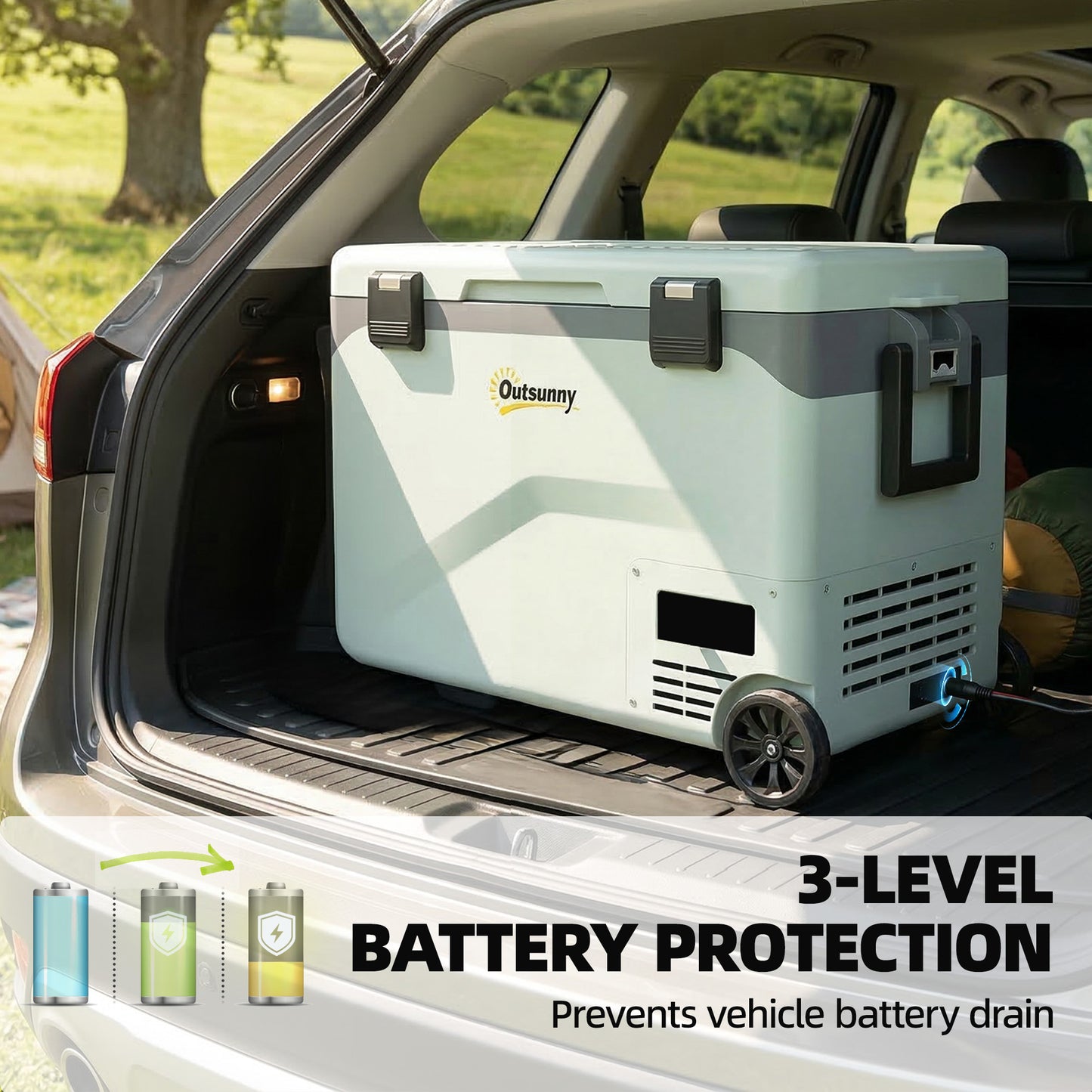 Outsunny 42.5L Compressor Car Fridge Freezer, Camping Refrigerator with App Control, 20â„ƒ-20â„ƒ
