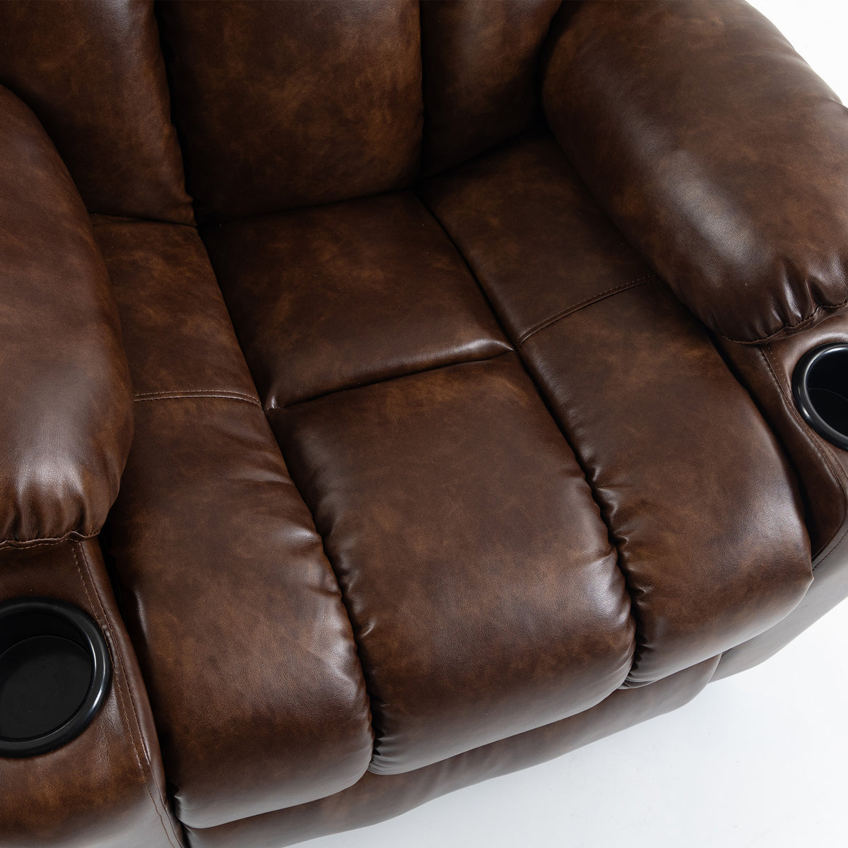 HOMCOM Riser Recliner Chair with Massage and Heat for Elderly, PU Leather Power Electric Lift Armchair, Cup Holders, Brown