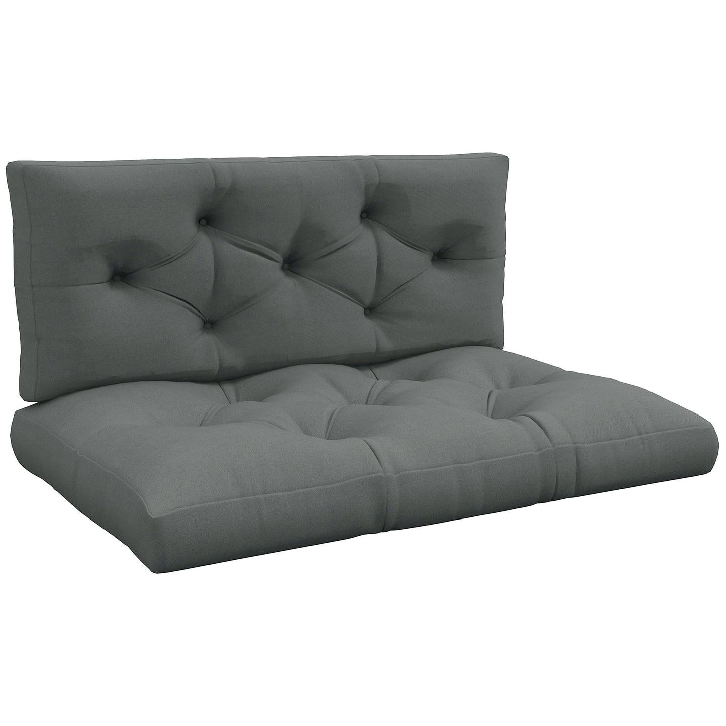 Outsunny Seat and Back Padded Pallet Cushion Set - Light Grey