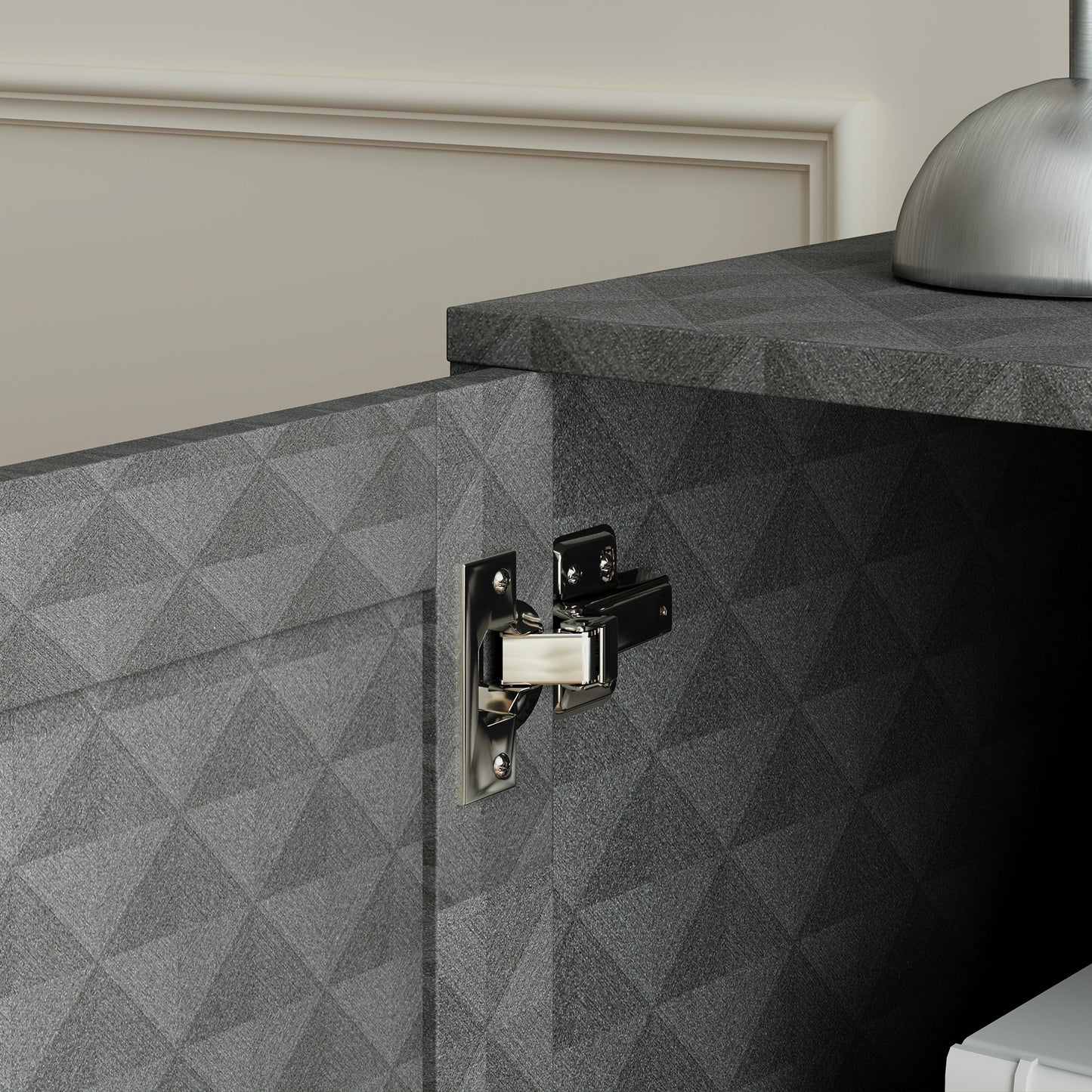 HOMCOM Sideboard with Adjustable Shelf, Freestanding Sideboard Storage Cabinet with Open Compartment and 2 Drawers, Grey