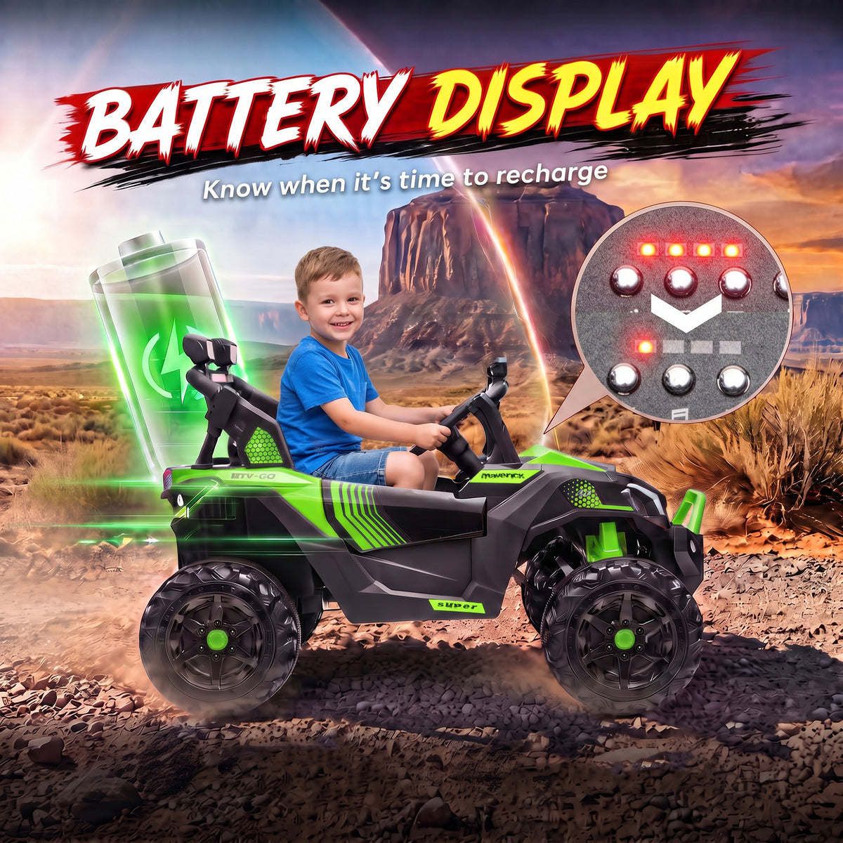AIYAPLAY 24V 2 Seater Ride On Truck Car for Big Kids with Remote Control, Dual Motors, 4-Wheel Suspension for Ages 3-8, Green