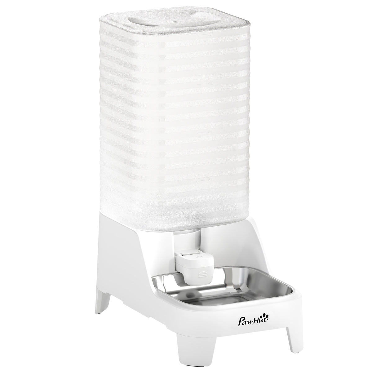 PawHut Automatic Pet Water Dispenser, 8L Gravity Dog Water Dispenser with Patented Tap, Stainless Steel Bowl, White Default Title
