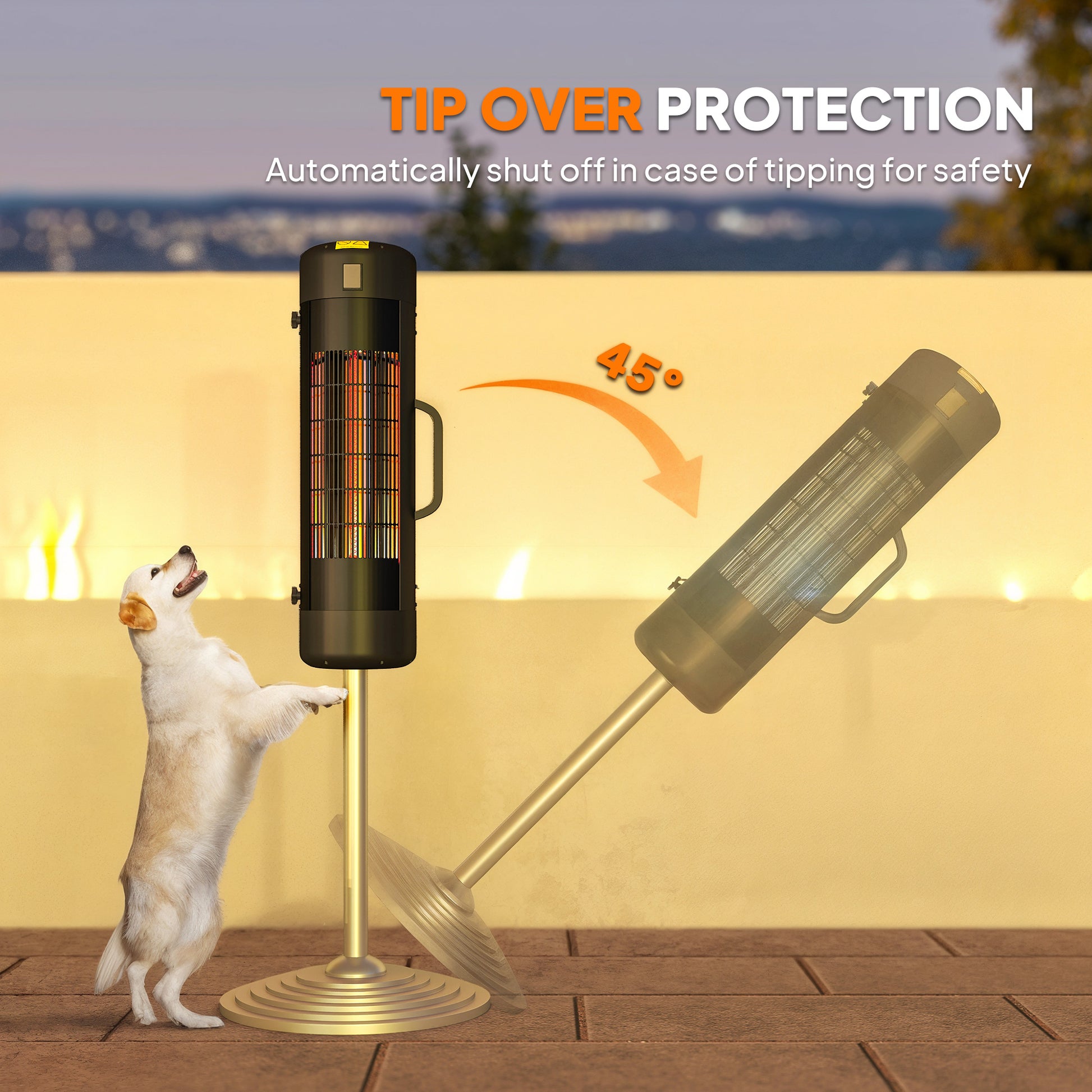 Outsunny Patio Parasol Heater, Electric Umbrella Mounted Heater for 25-70 mm Poles