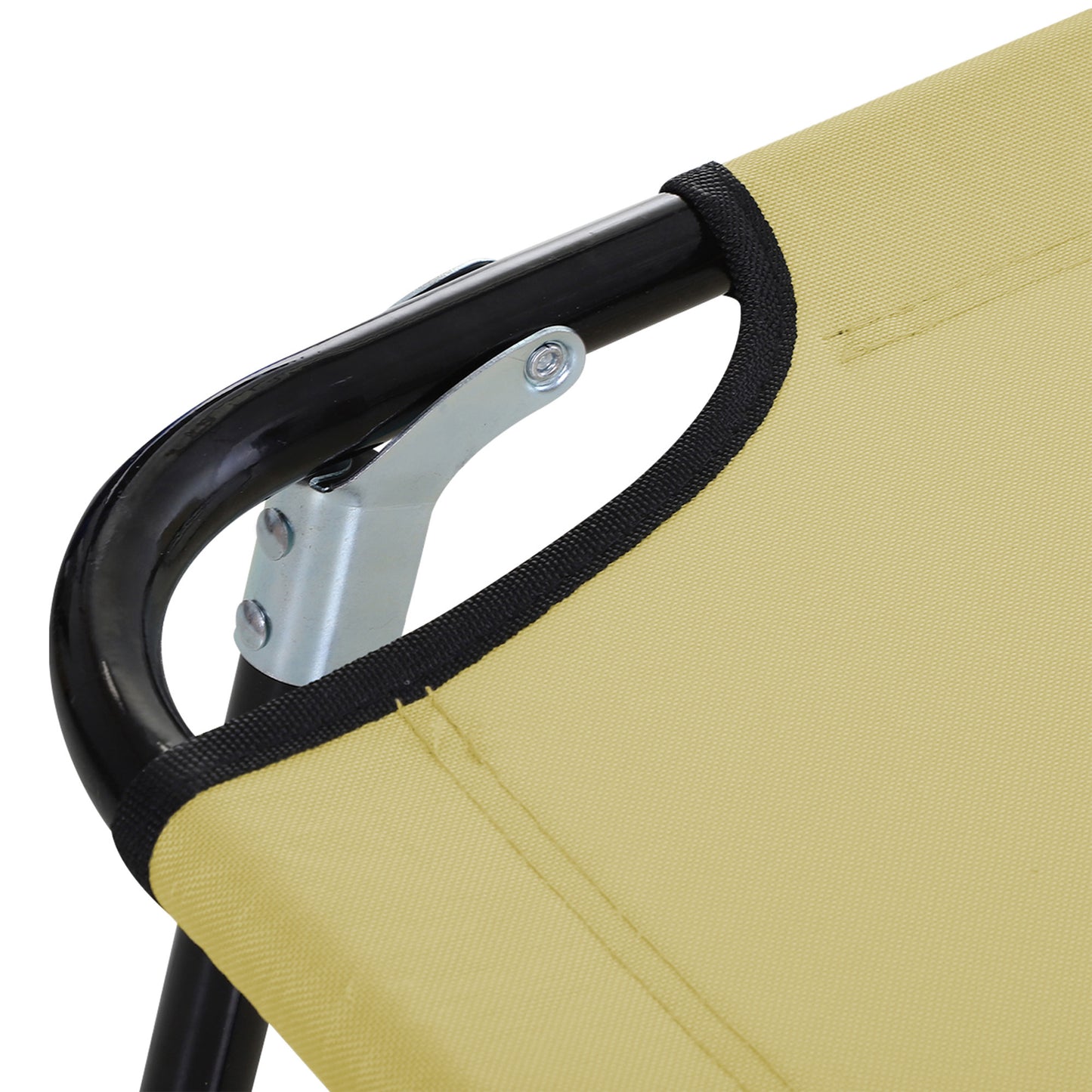 Outsunny Foldable Sun Lounger with 5-Position Adjustable Backrest, Outdoor Portable Recliner Chaise Lounge Chair with Breathable Mesh Fabric, Beige