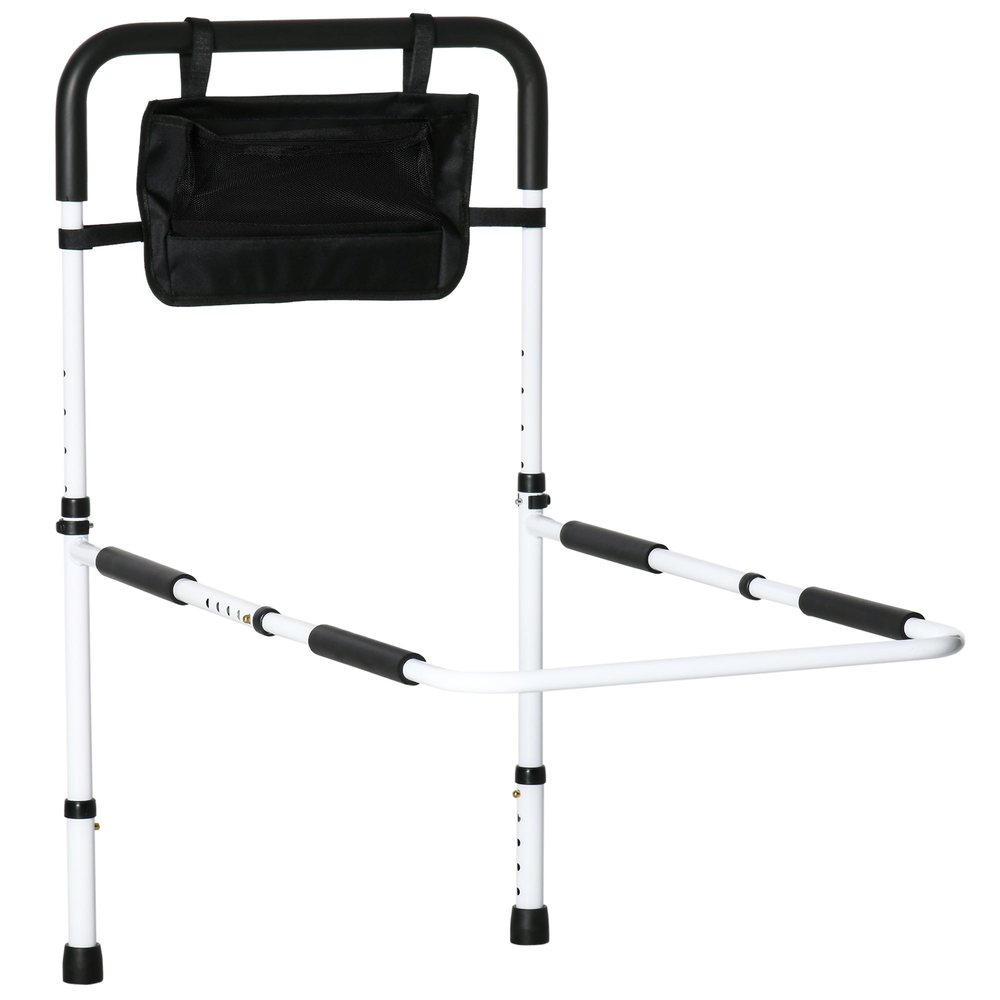 HOMCOM Safety Bed Rail, Height Adjustable Bed Assist Rail with Storage ...