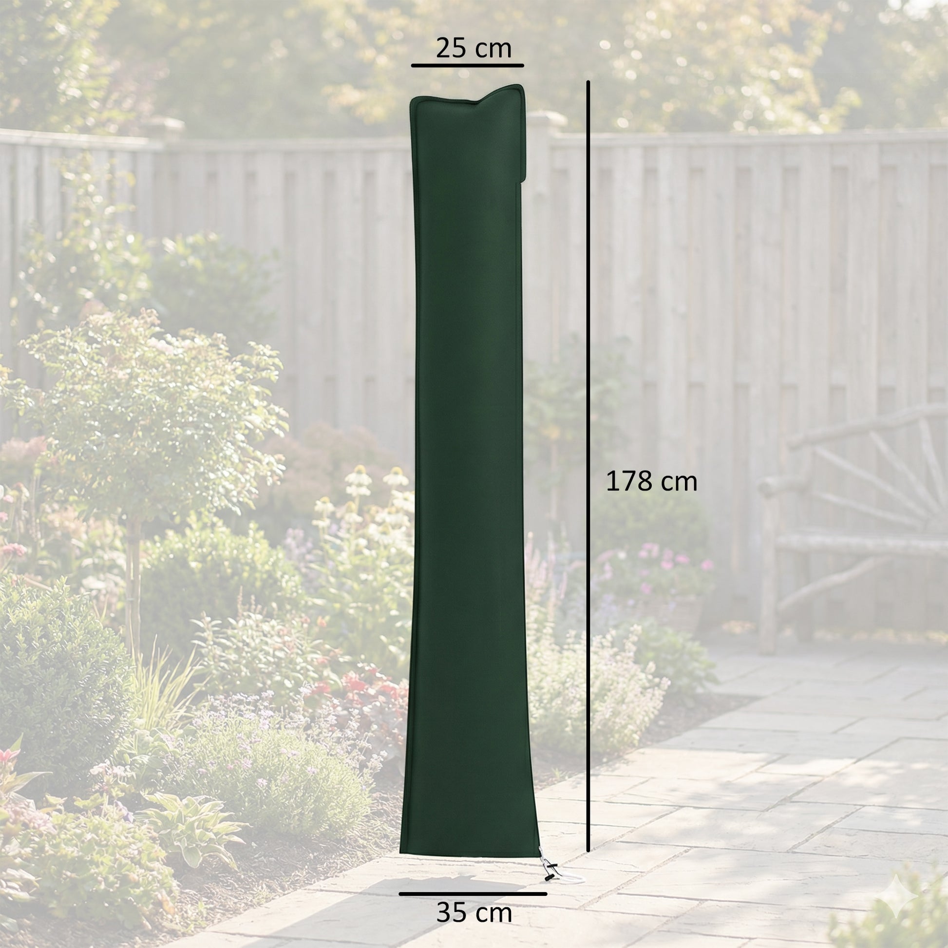 Outsunny Parasol Cover, Cantilever Umbrella Cover for 2-3.5 m Parasols, Banana Umbrella Protector with Zipper, Green