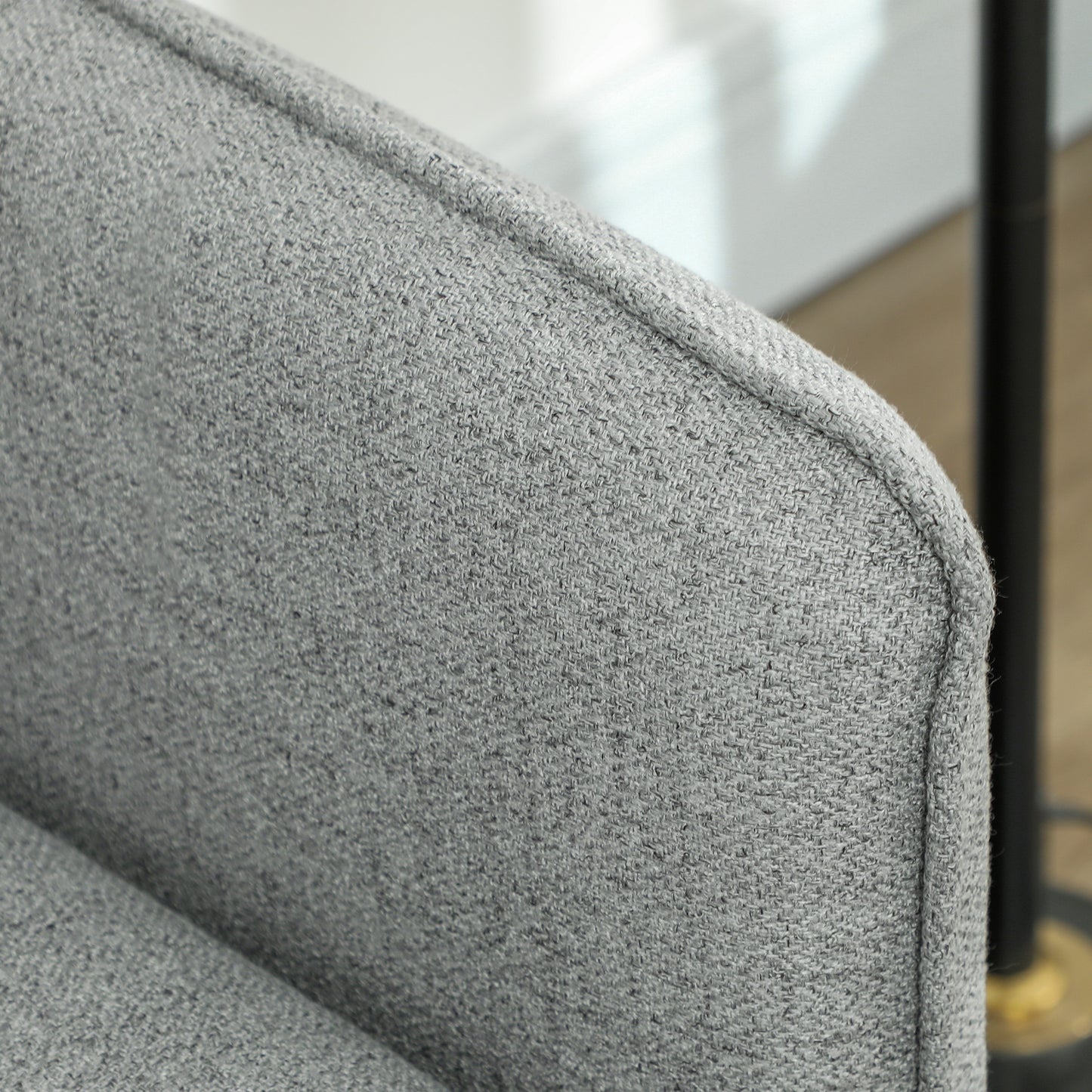 HOMCOM Modern Two Seater Sofa, Button Tufted Loveseat with Cushions and Steel Legs for Living Room, Guest Room, Grey