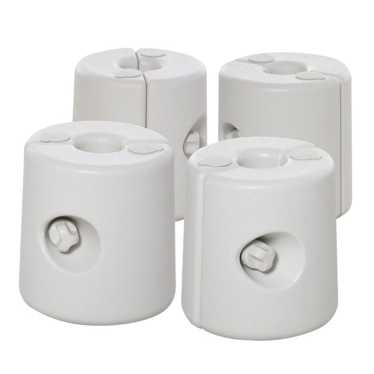 Outsunny 4 Pack 36 kg Gazebo Weights, Canopy Tent Weights with Rapid Clip, Gazebo Leg Weights Fill with Sand or Water, White