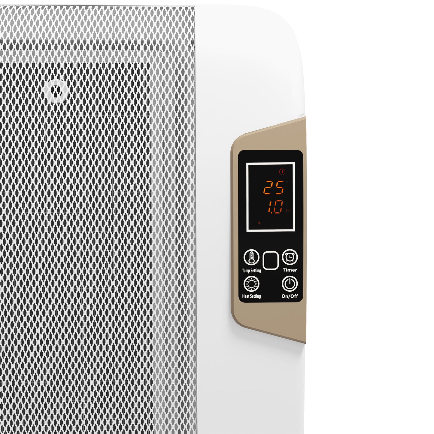 HOMCOM Mica Electric Space Heater, Portable Heater for Home with 2 Heat Settings, Living Room, Study, Garage, Adjustable Temperature 18-30Â°C, 1000W/2000W, White