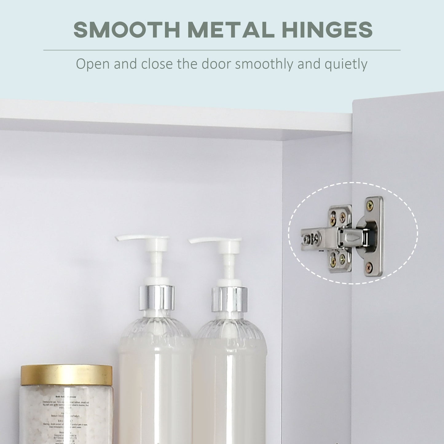 kleankin Bathroom Cabinet with Mirror, Wall Mounted Bathroom Mirror Cabinet with Adjustable Shelf, 2 Doors Storage Cupboard, White