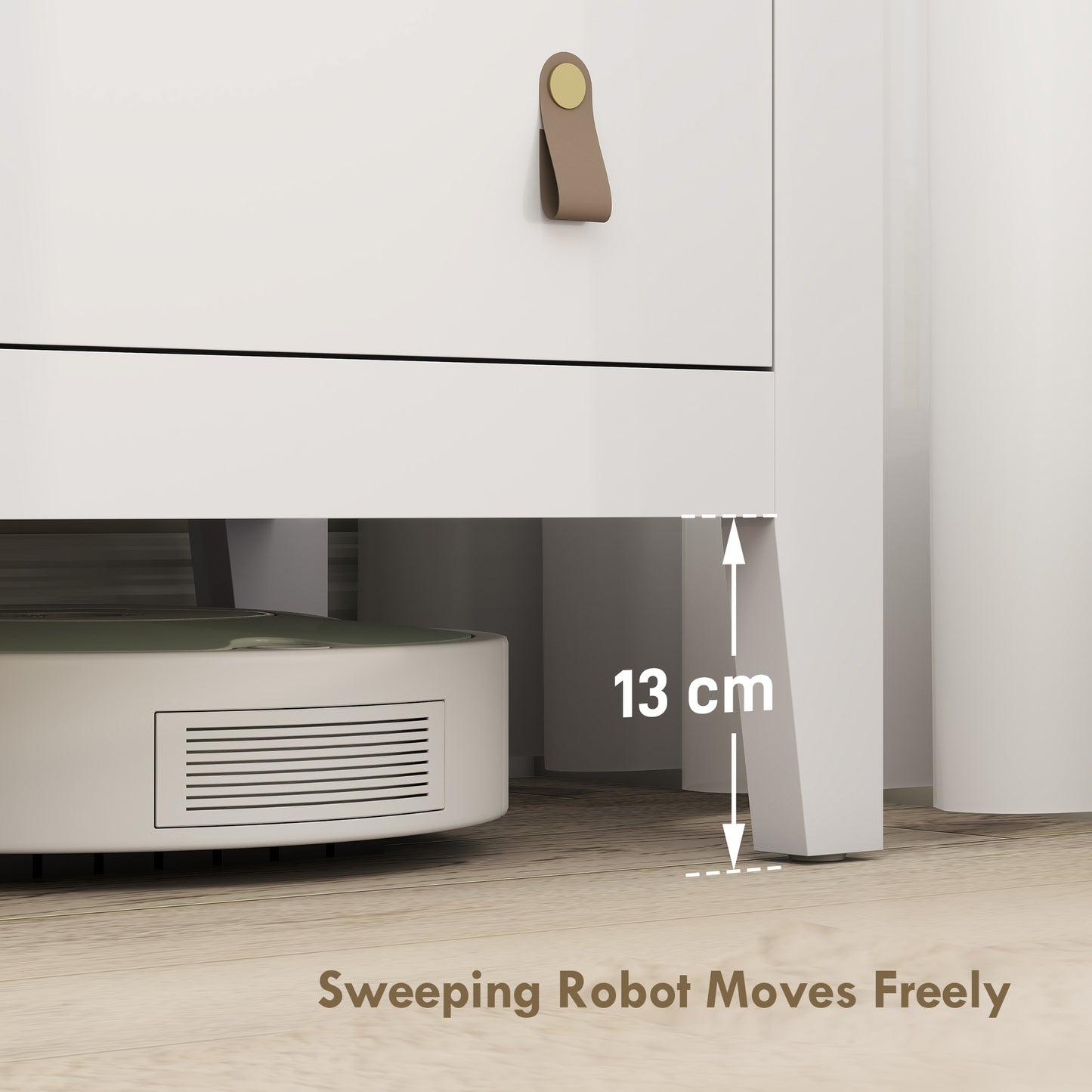 HOMCOM Bedroom Chest of Drawers, Modern 4 Drawer Dresser Cabinet with PU Leather Handles and Metal Runners for Living Room, Hallway, Entryway, 60 x 40 x 98 cm, White