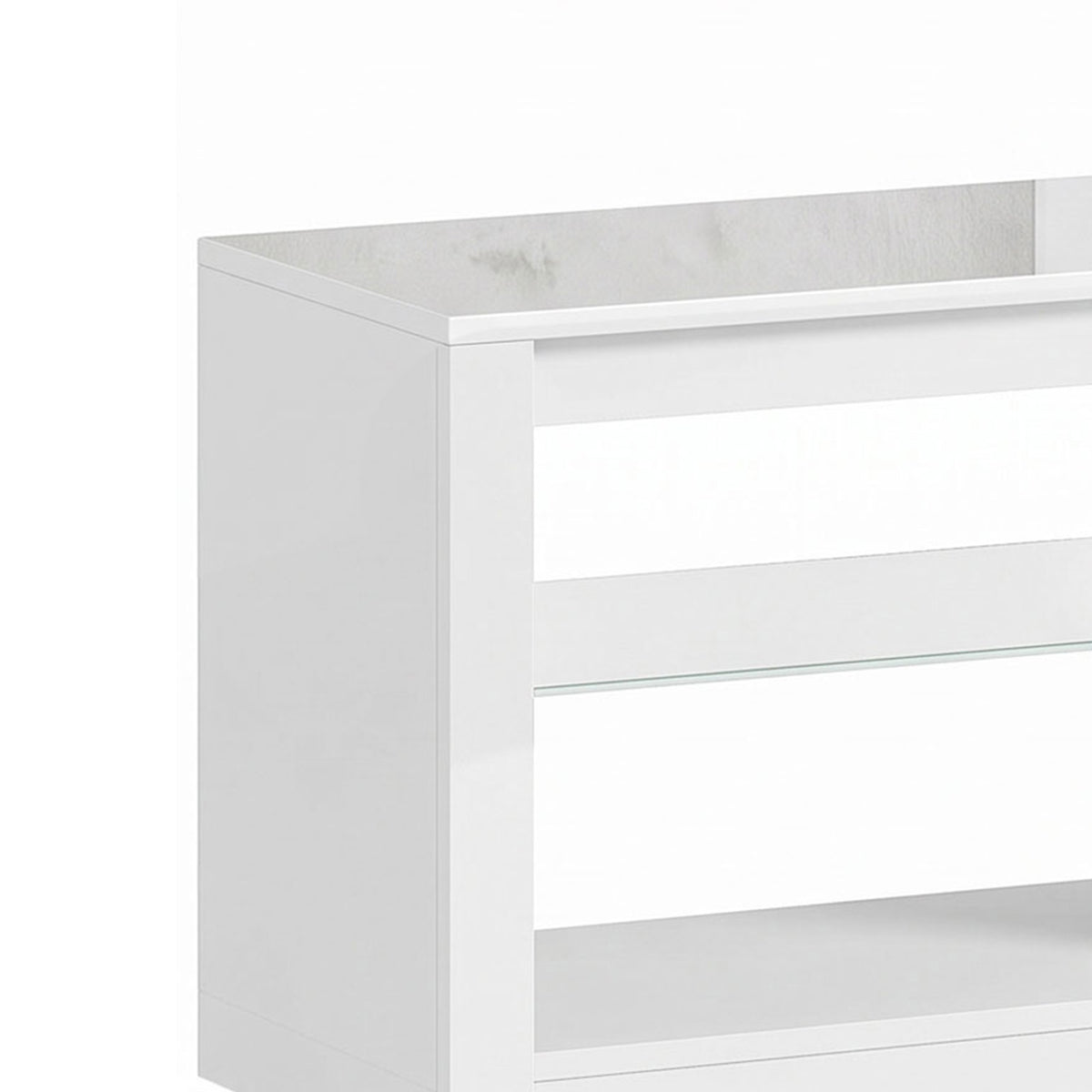 HOMCOM TV Stand Cabinet with LED Lights and Remote Control for TVs up to 65", Entertainment Centre with Storage Shelves, White