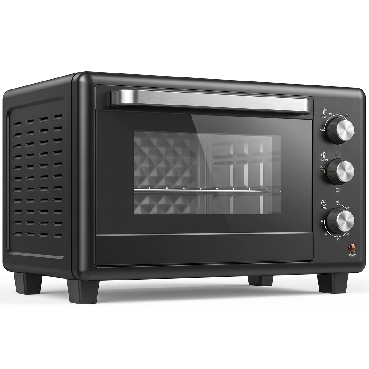 HOMCOM 30 L Mini Oven, Countertop Electric Cooker & Grill for Roasting, Baking, Grilling with Adjustable Temperature, Black Default Title