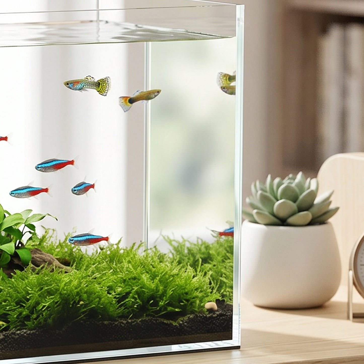 PawHut Fish Tank Bare Glass for DIY Glass Aquarium with Protective Base Mat 24L Transparent for Fish Shrimps