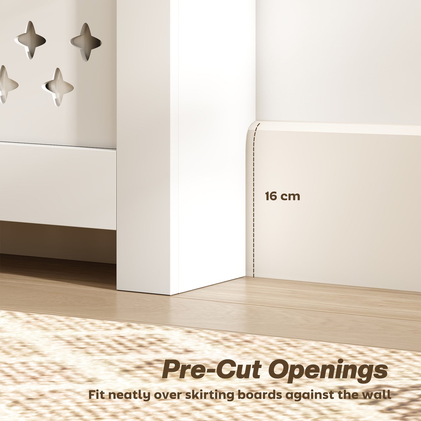 HOMCOM 78 x 19 cm Minimal Radiator Cover, with Drawer - White