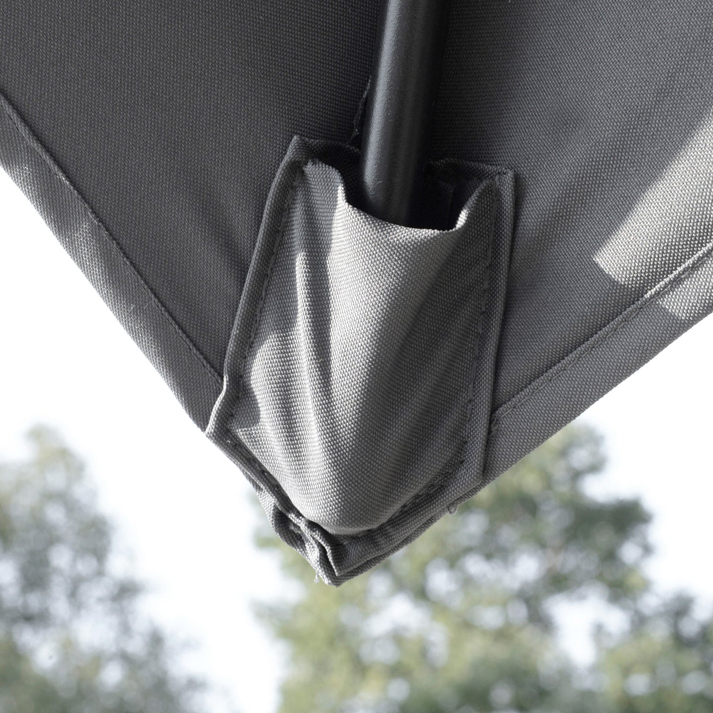 Outsunny 3 x 3(m) Cantilever Parasol with Aluminium Frame, Crank and Tilt, 360-Degree Rotation, Double Top Garden Umbrella with Cover (Only Cross Base), Light Grey