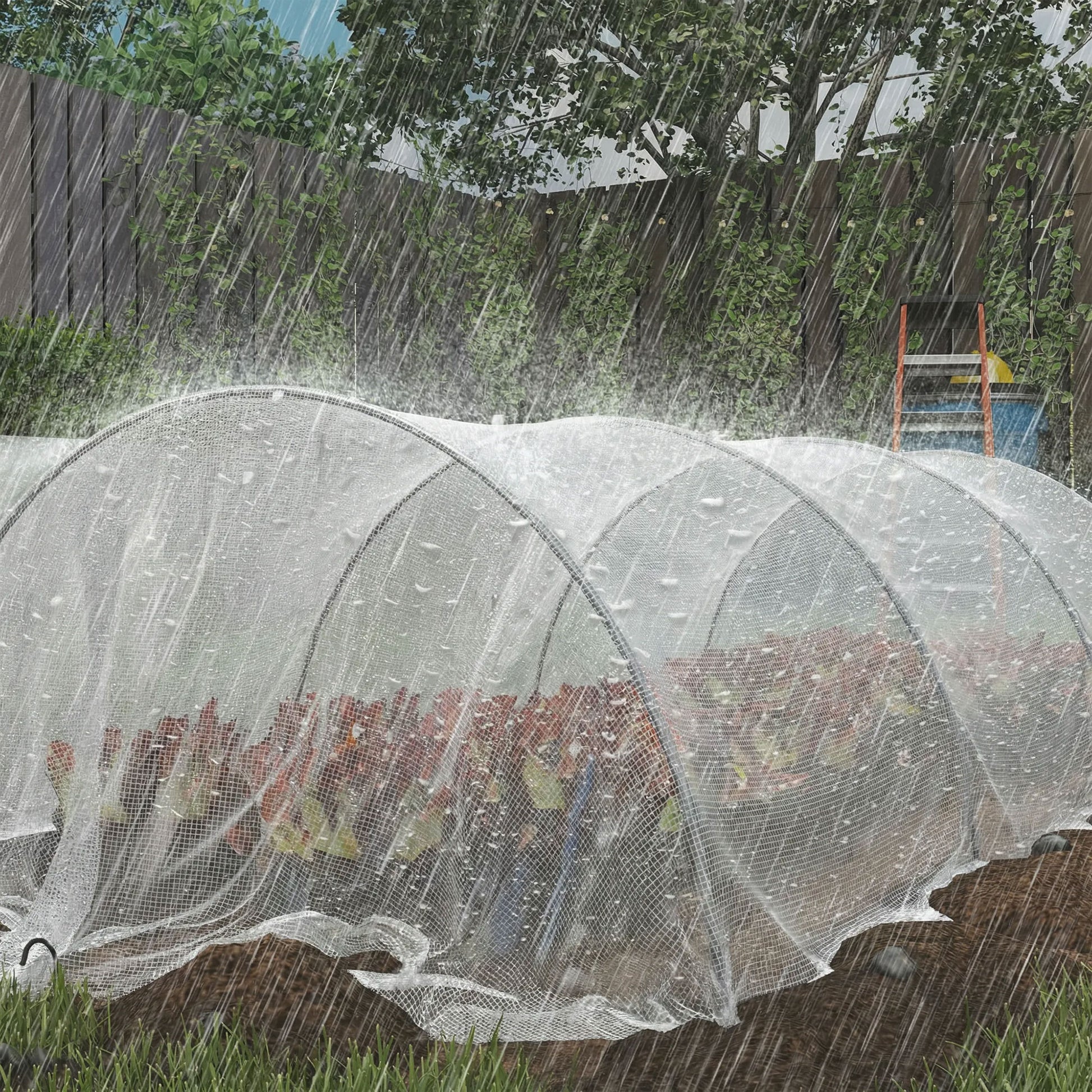 Outsunny 4 x 6m Waterproof Tarpaulin, Heavy Duty 140GSM Tear-Resistant PE Tarp with Reinforced Grommets, UV Protected Cover