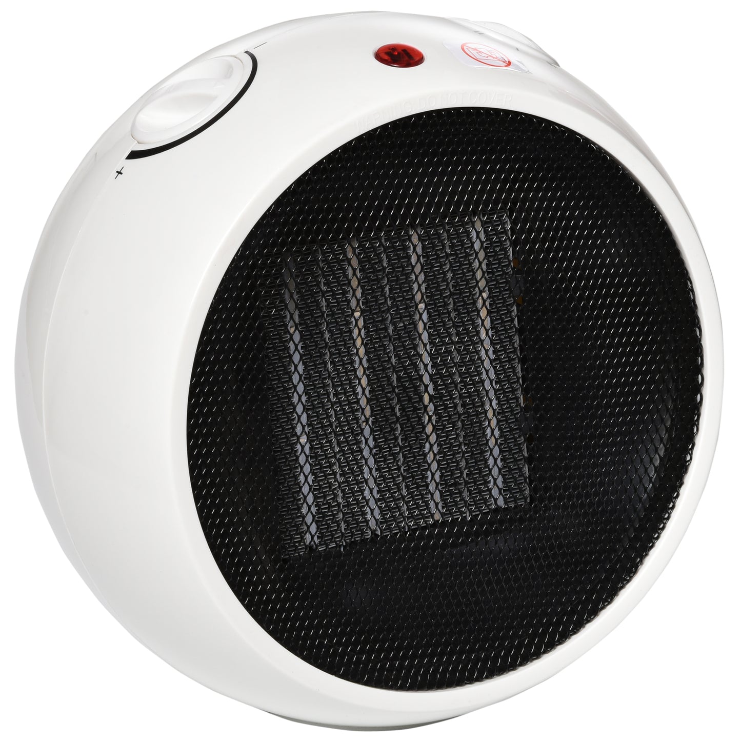 HOMCOM 1500W Small Space Heater, Ceramic Electric Plug in Fan Heater with 3 Heat Setting, Adjustable Temperature, Tip-Over, Overheating Protection, Low Energy, White
