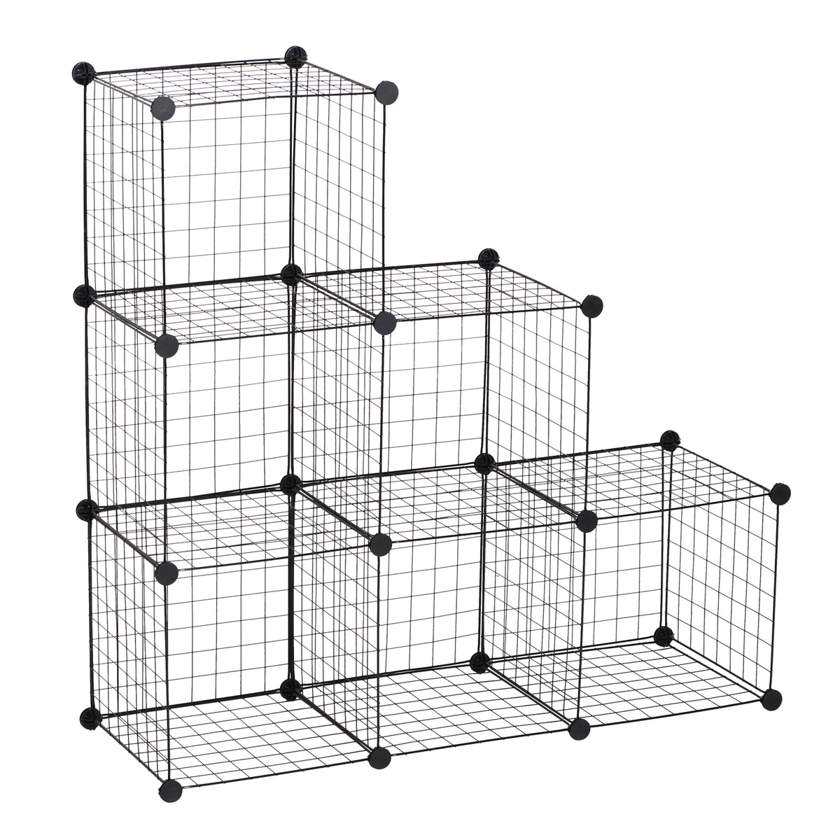 Liam Rack HOMCOM DIY 6 Cube Metal Wire Rack Interlocking Storage Cabinet Living ...