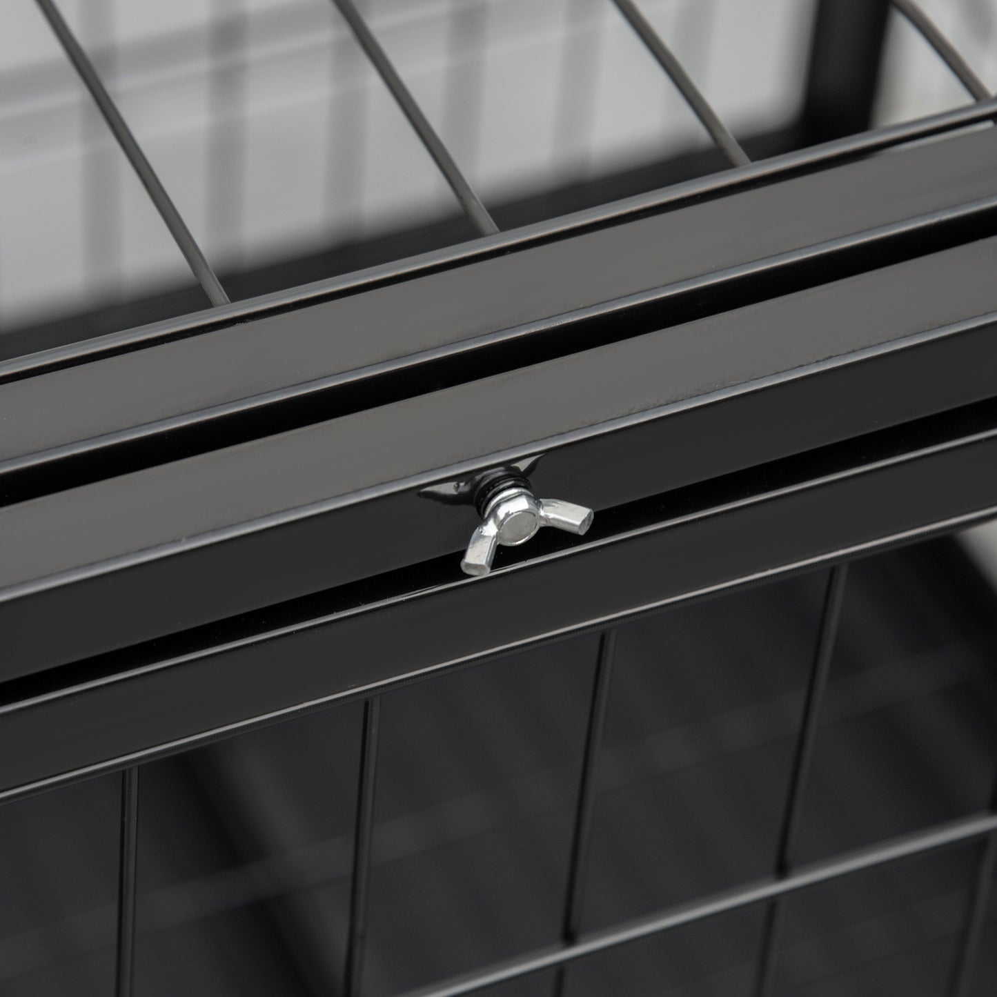 PawHut 36" Heavy Duty Metal Dog Crate Pet Cage with Tray Wheeled Dog Kennel - Black (Medium)