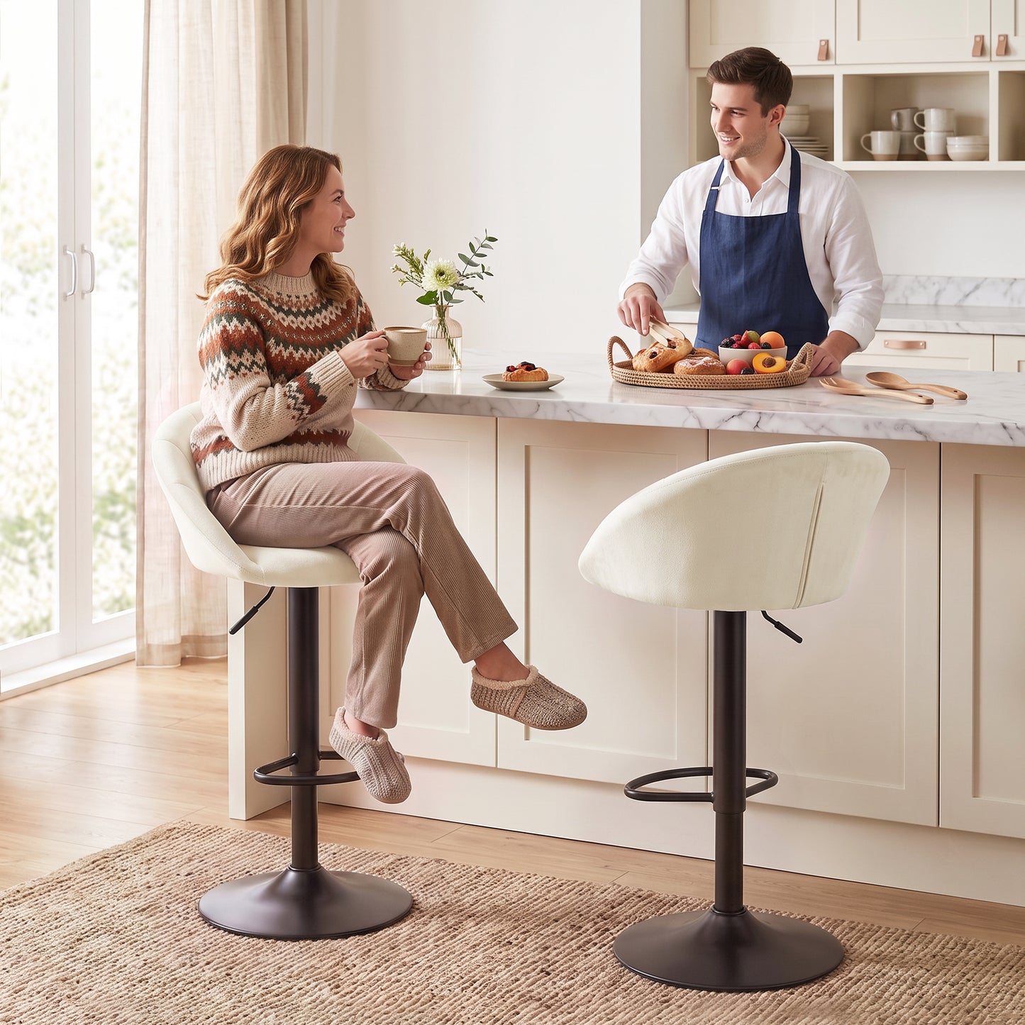 HOMCOM stool counter backs