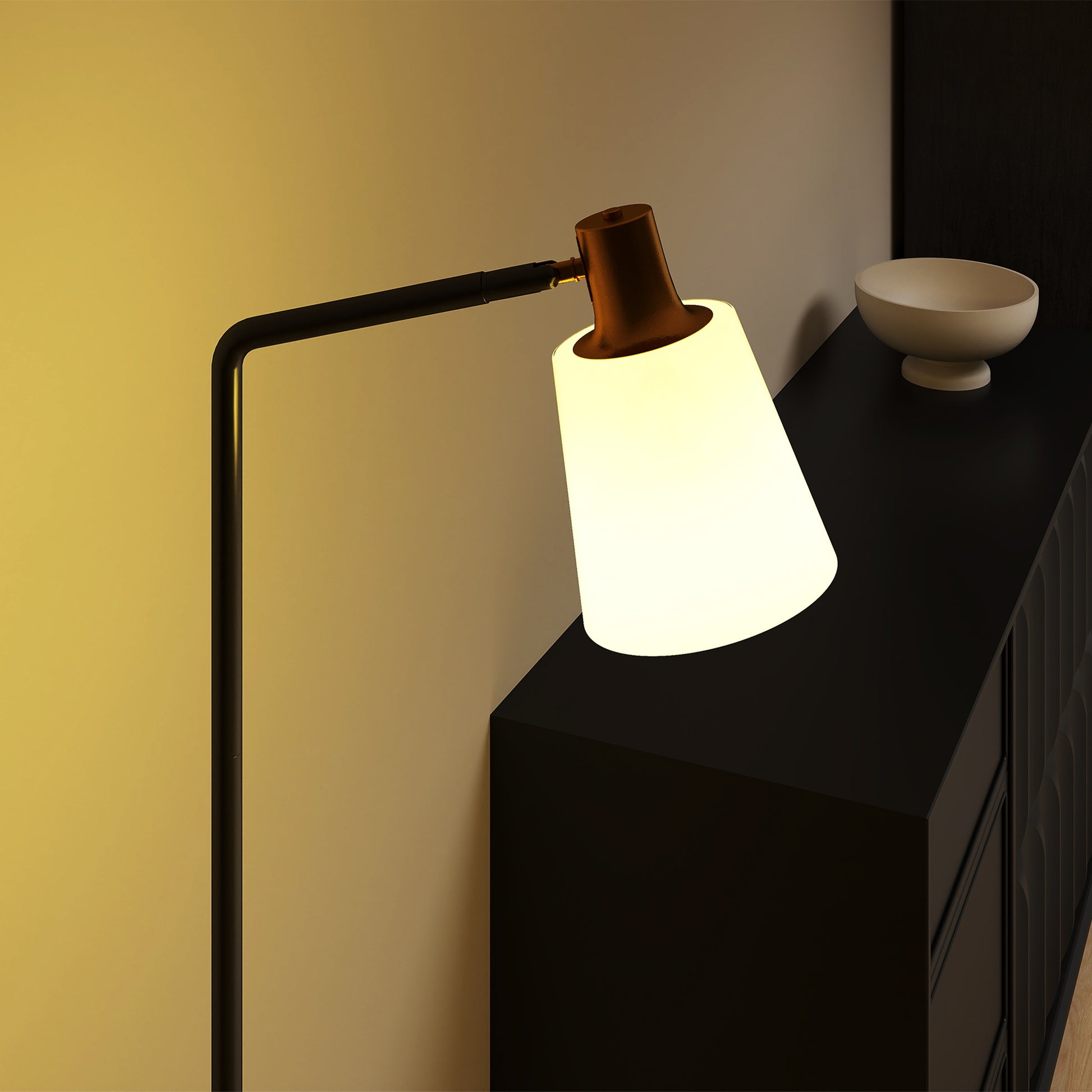 HOMCOM Floor Lamp with 350Â° Rotatable Head, Modern Standing Lamp with 3000K/4000K/6500K Colour Temperatures for Living Room Office, Black