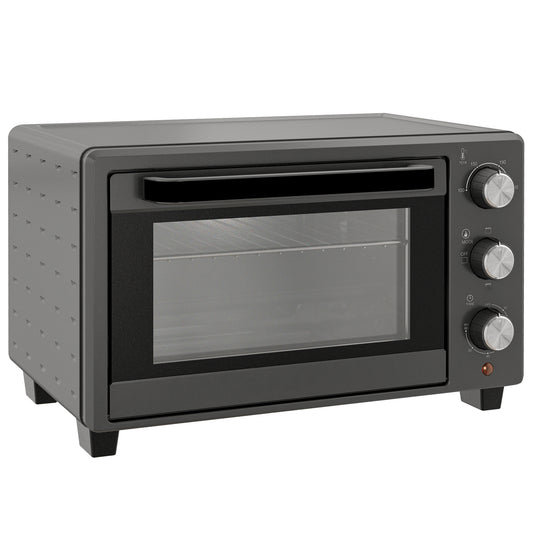 HOMCOM 21L Mini Countertop Oven, 100Â°C-230Â°C Adjustable Temp - Grey