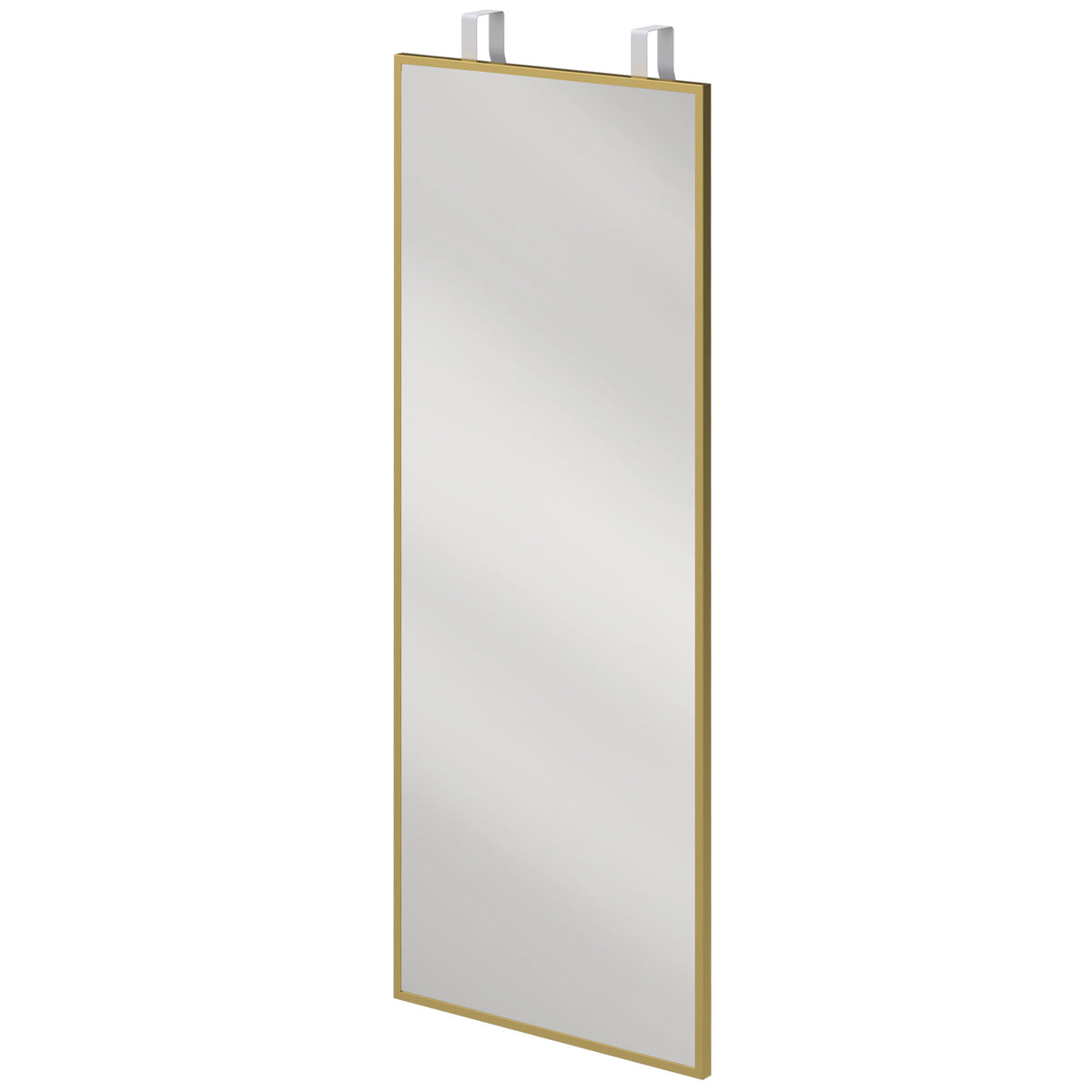 HOMCOM 40 x 110 cm Full Length Wall Mirror, Rectangular Mirror with Adjustable Hooks, Over the Door or Wall Mounted, Gold Tone Default Title