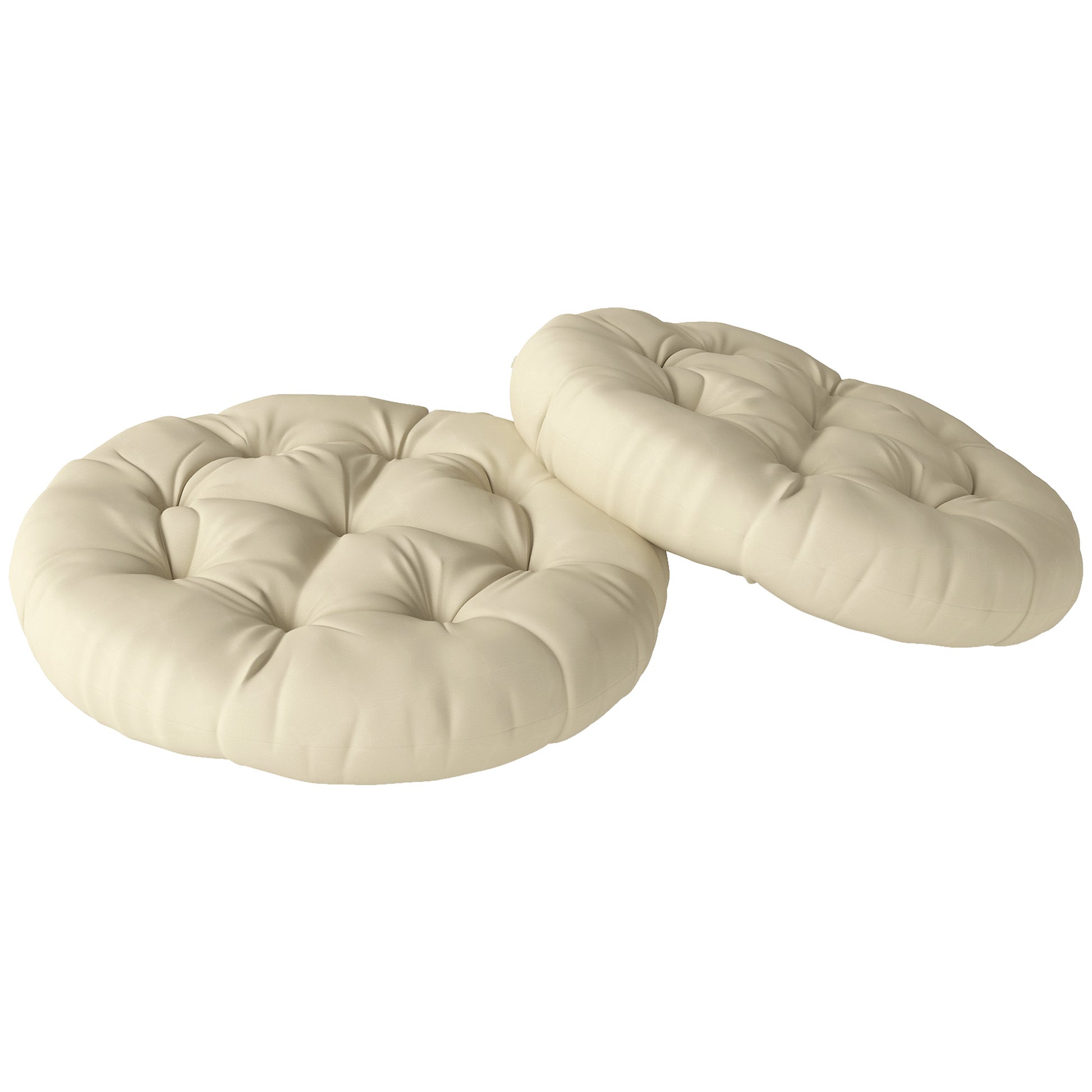 Outsunny Set of Two Î¦60cm Outdoor Cushions - Beige
