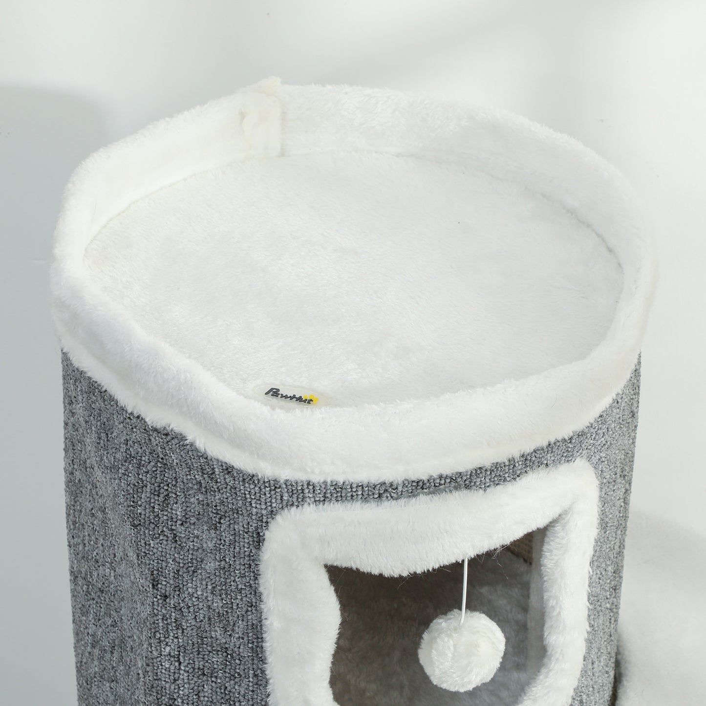 PawHut 101 cm Cat Tree with Sisal Scratching Posts, 3 Barrel Condos, 3 Platforms, for Indoor Cats to Rest and Play