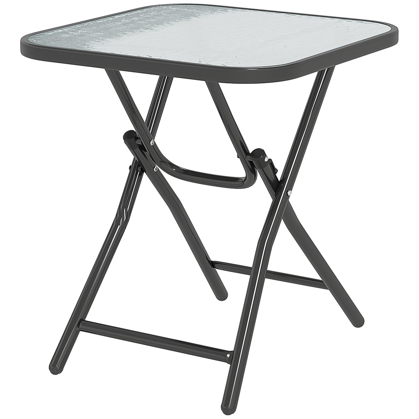 Outsunny Foldable Garden Table Square Folding Table for Patio Garden 45 x 45 x 50Hcm Black Default Title