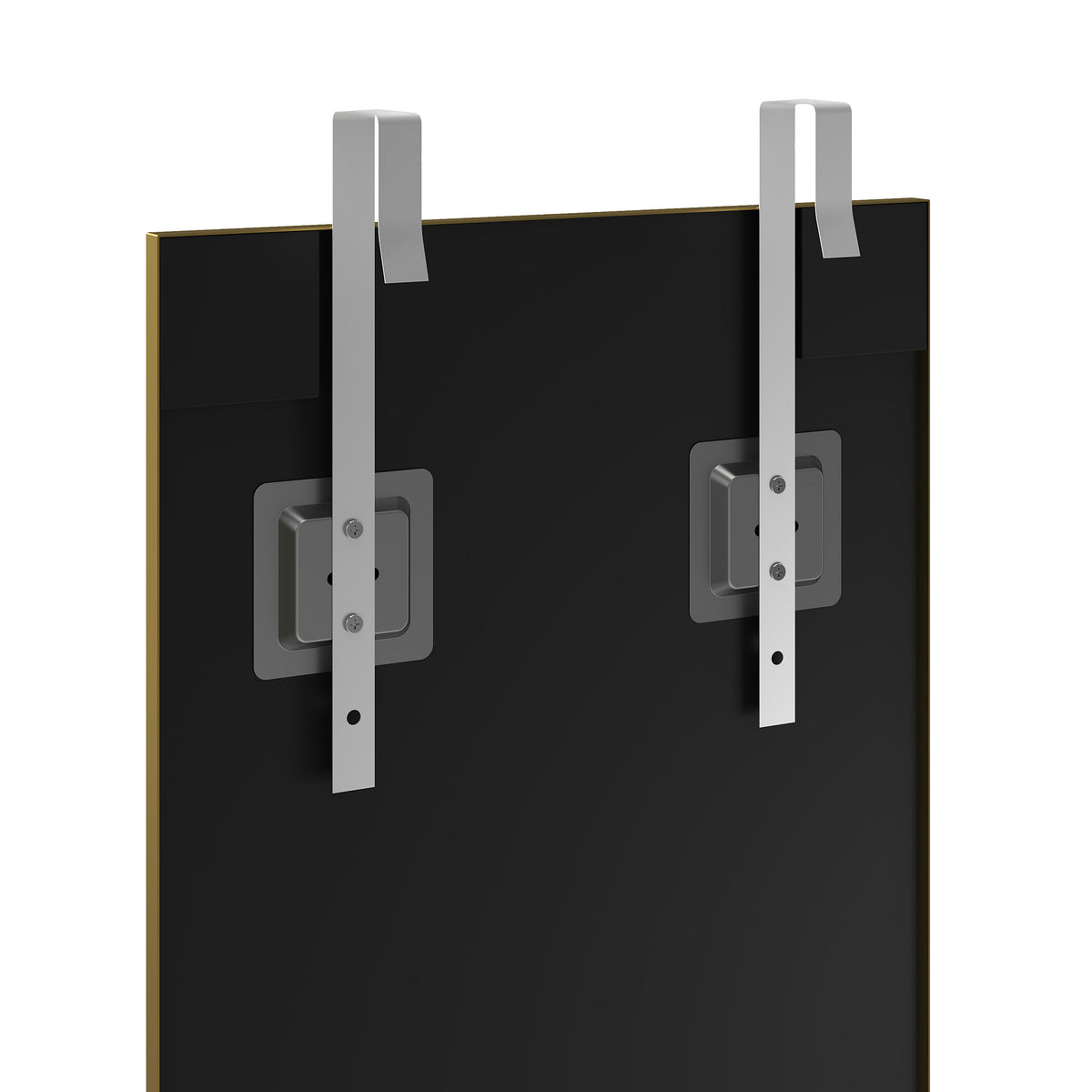 HOMCOM 40 x 110 cm Full Length Wall Mirror, Rectangular Mirror with Adjustable Hooks, Over the Door or Wall Mounted, Gold Tone