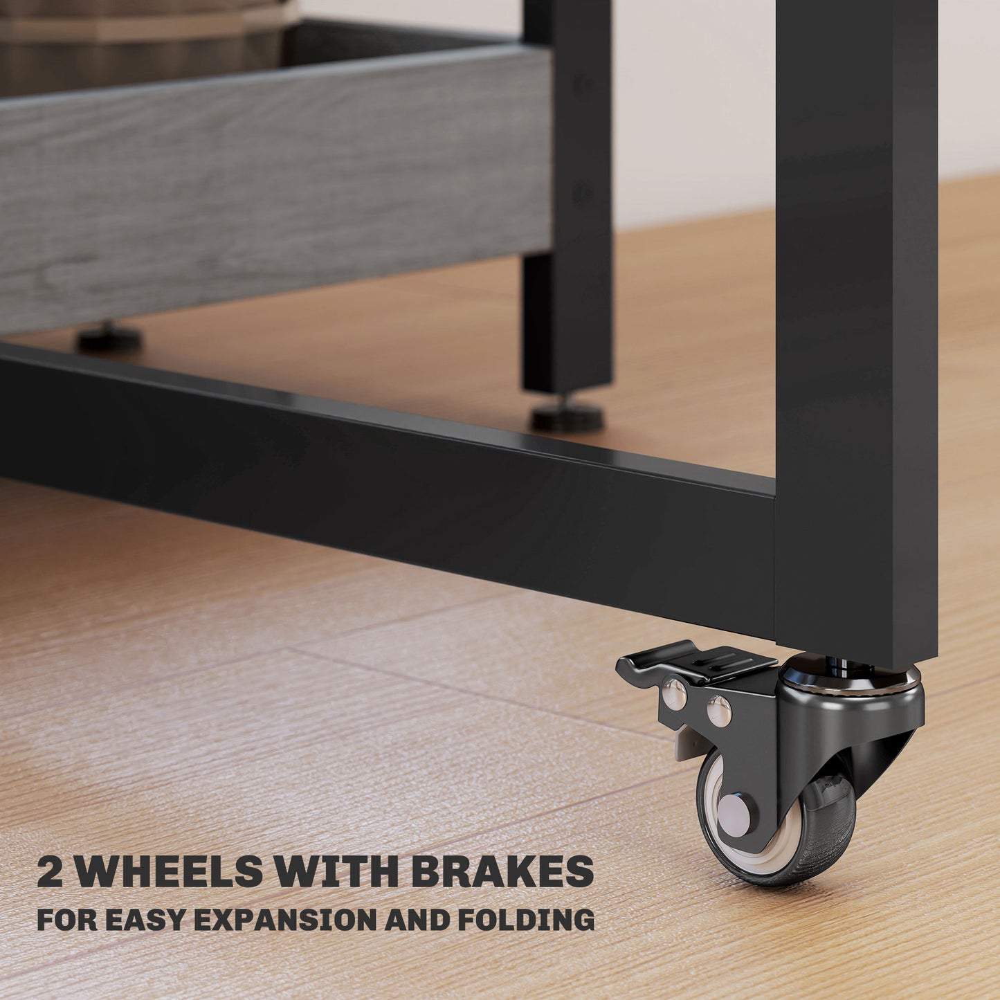 HOMCOM Four-Person Drop Leaf Table - Grey Wood-Effect