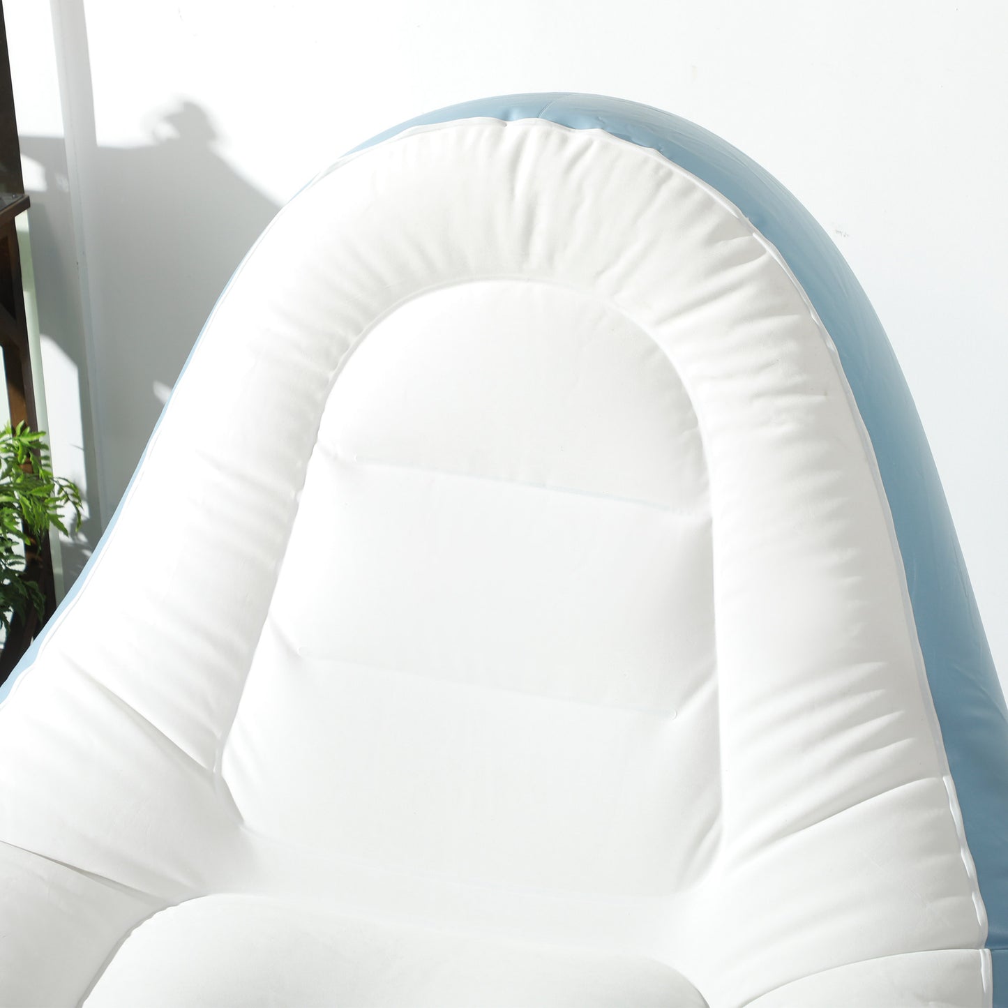 Outsunny Inflatable Tub Chair and Footstool - Blue/White