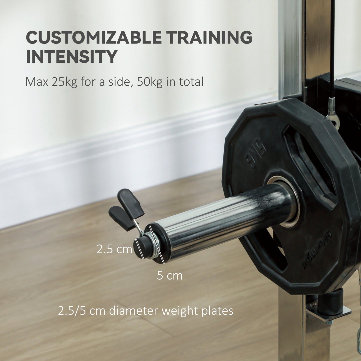 SPORTNOW 3-in-1 Smith Machine with Dual Cable Pulley System, Chest Press Station, 17-Level Squat Rack and Barbell Bar