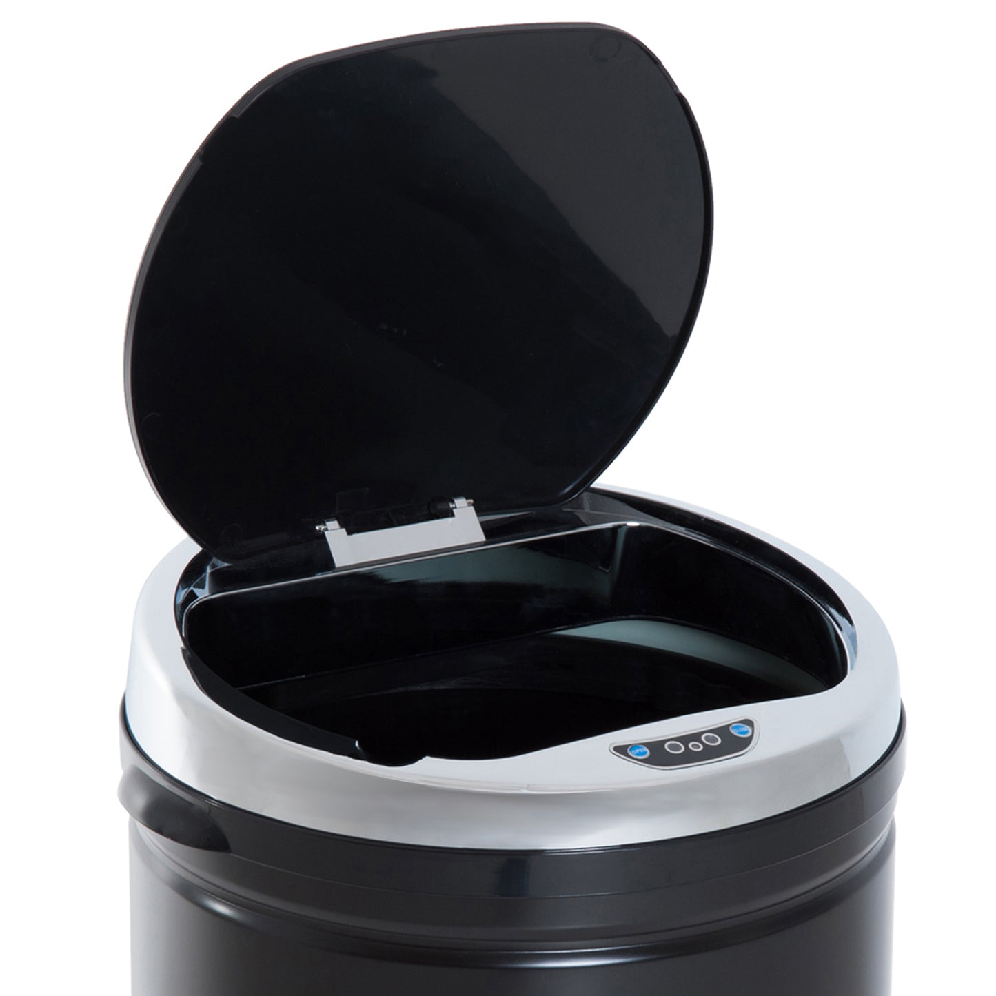HOMCOM 50L Sensor Bin with Quiet Soft-Close Lid, Automatic Touchless Motion Sensor Rubbish Bin with Fingerprint Resistant, Stainless Steel for Hygienic Kitchen, Home Office Use, Black