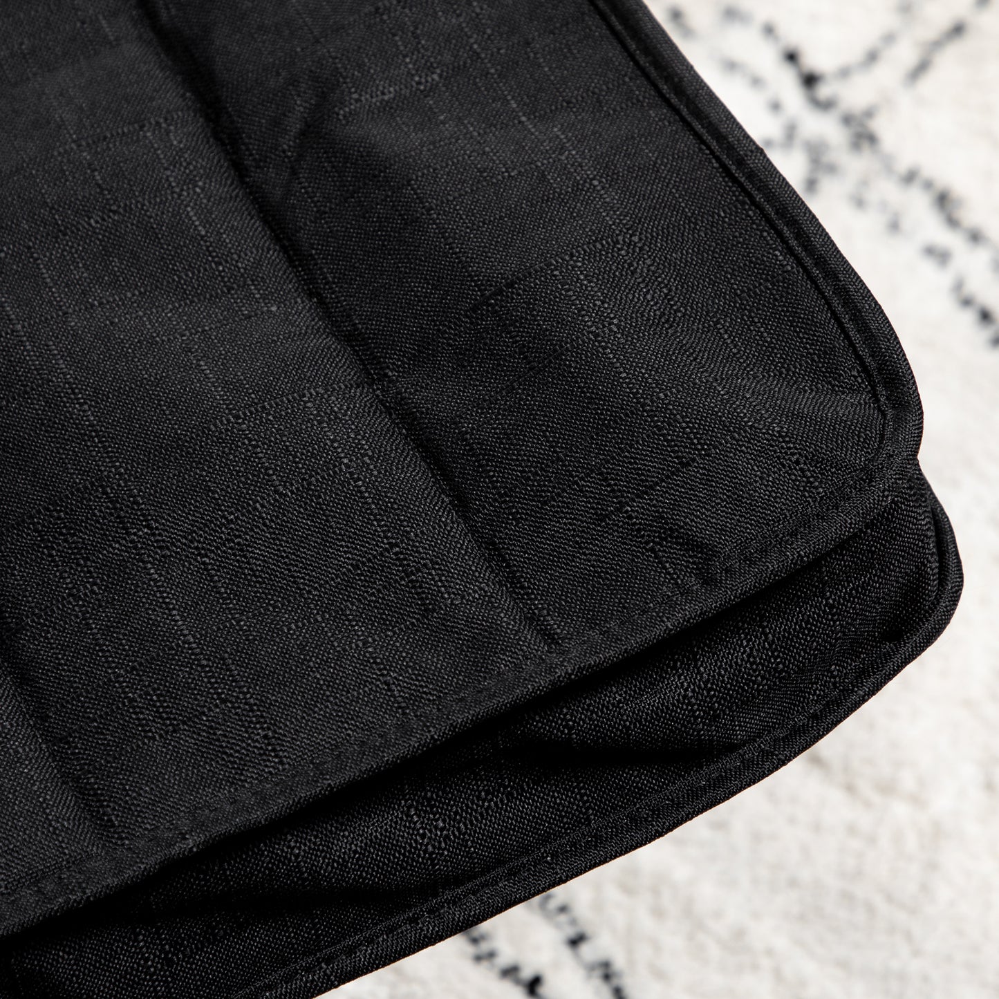 HOMCOM Wooden Armchair, Upholstered Linen Lounge Chair with Adjustable Footrest & Removable Cushion, Poang Chair for Living Room, Black