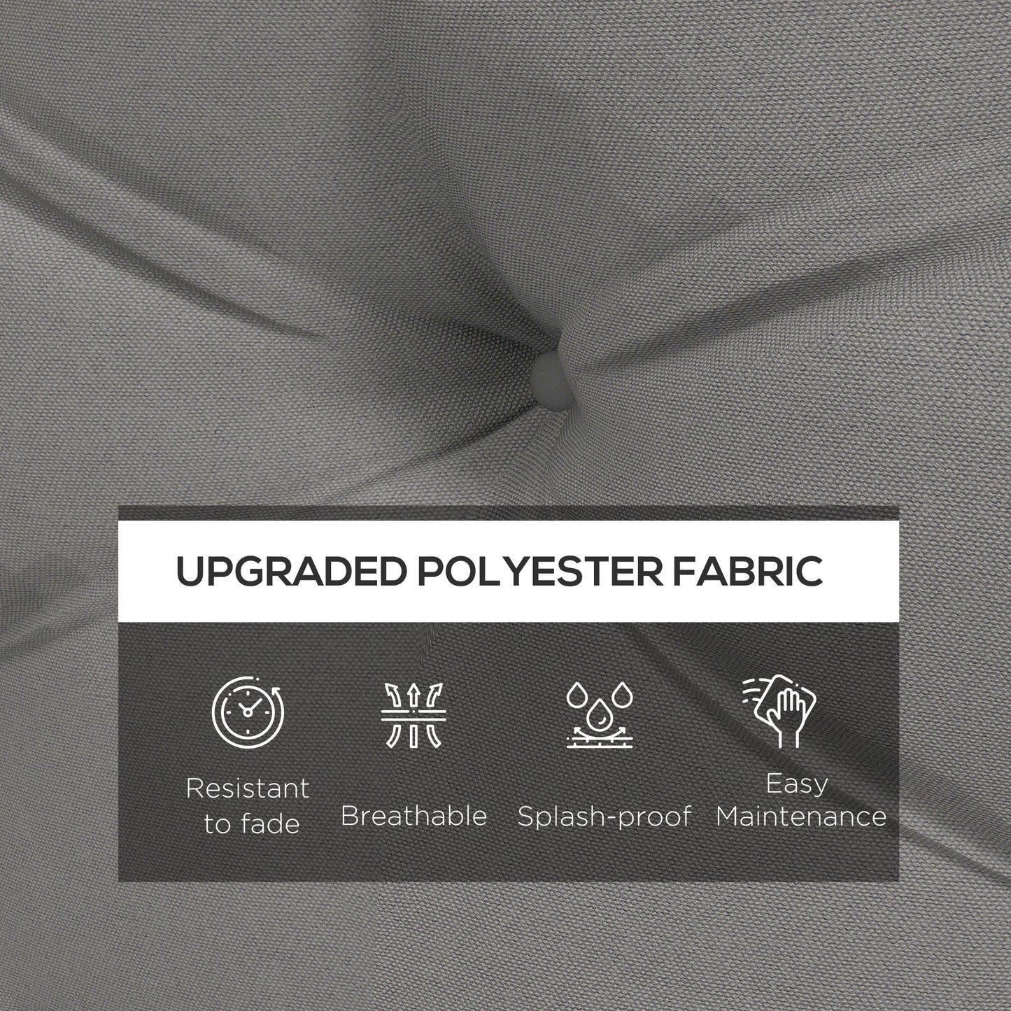 Outsunny Seat and Back Padded Pallet Cushion Set - Light Grey