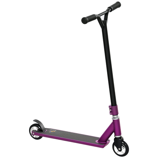 HOMCOM Stunt Scooter, 360Â° Entry Level Tricks Scooter w/ Lightweight Aluminium Deck and ABEC 7 Bearing, For Age 14+ Beginners, Purple