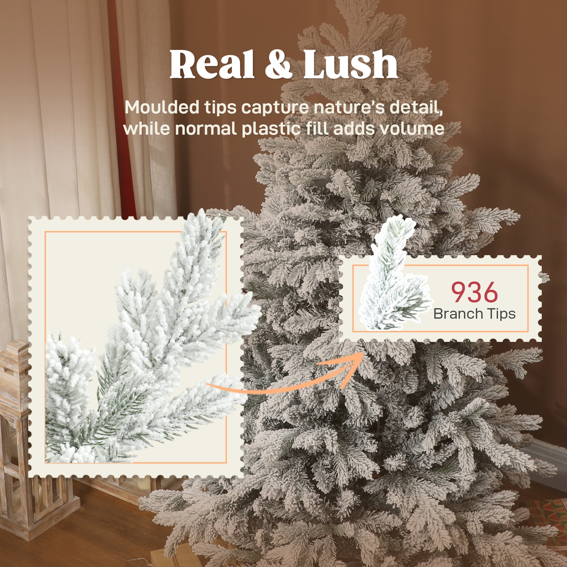 HOMCOM 5ft Snow Flocked Artificial Christmas Tree