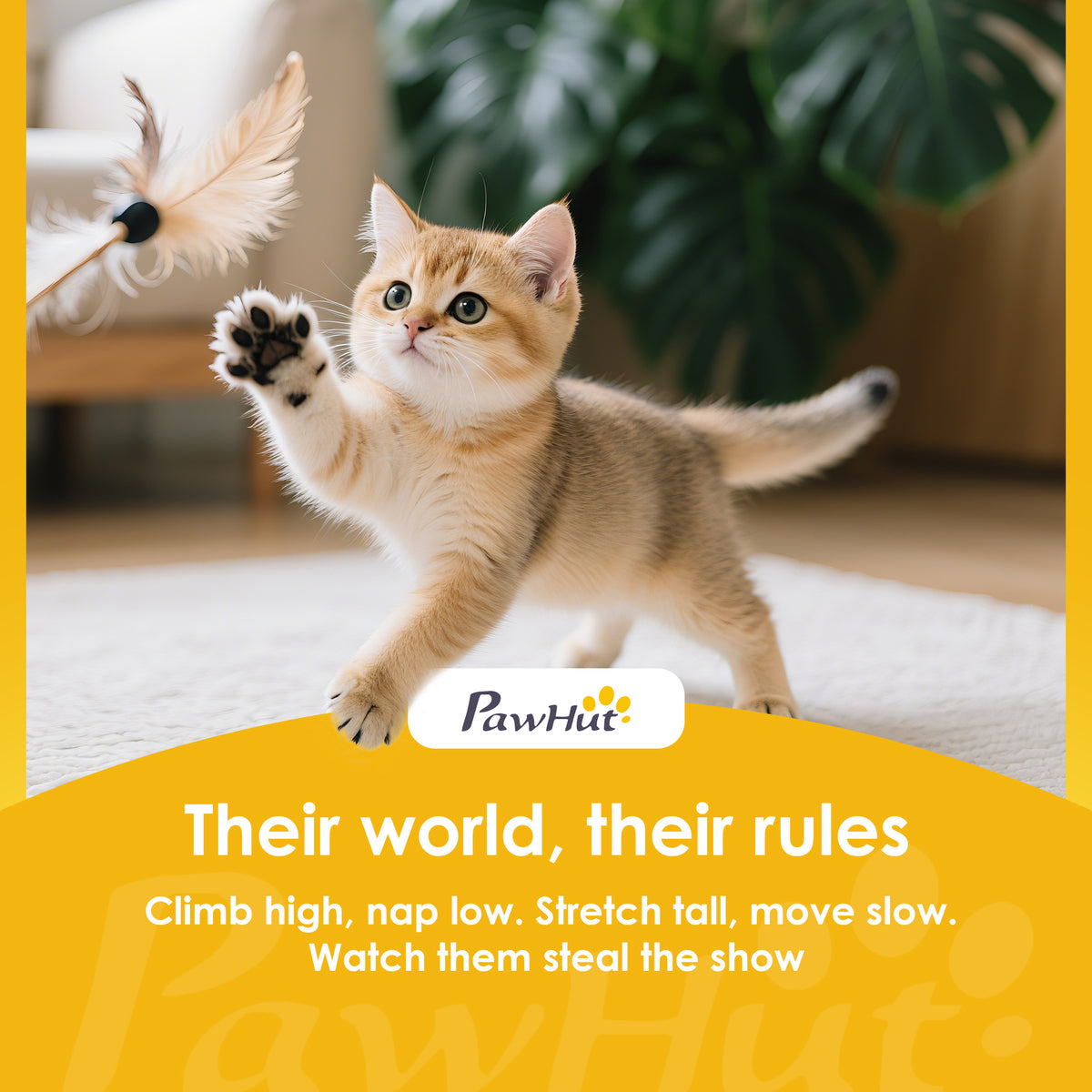 PawHut 3-Tier Cat House for Indoor Kittens, Cat Cave Bed with Scratching Pad, Plush Edge, Removable Plush Bed, 3 Dangling Mice