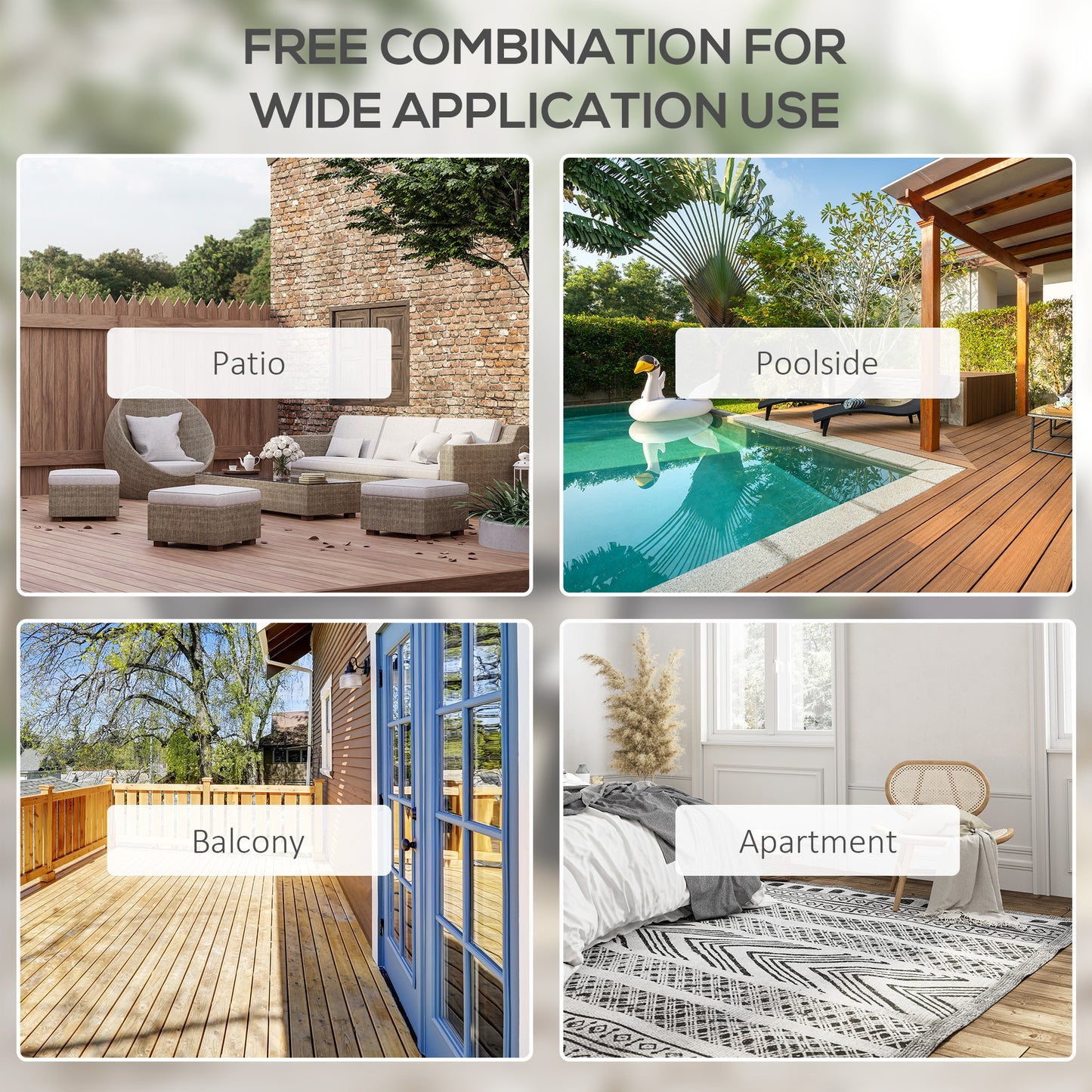 Outsunny Set of Four Folding Garden Chairs - Black