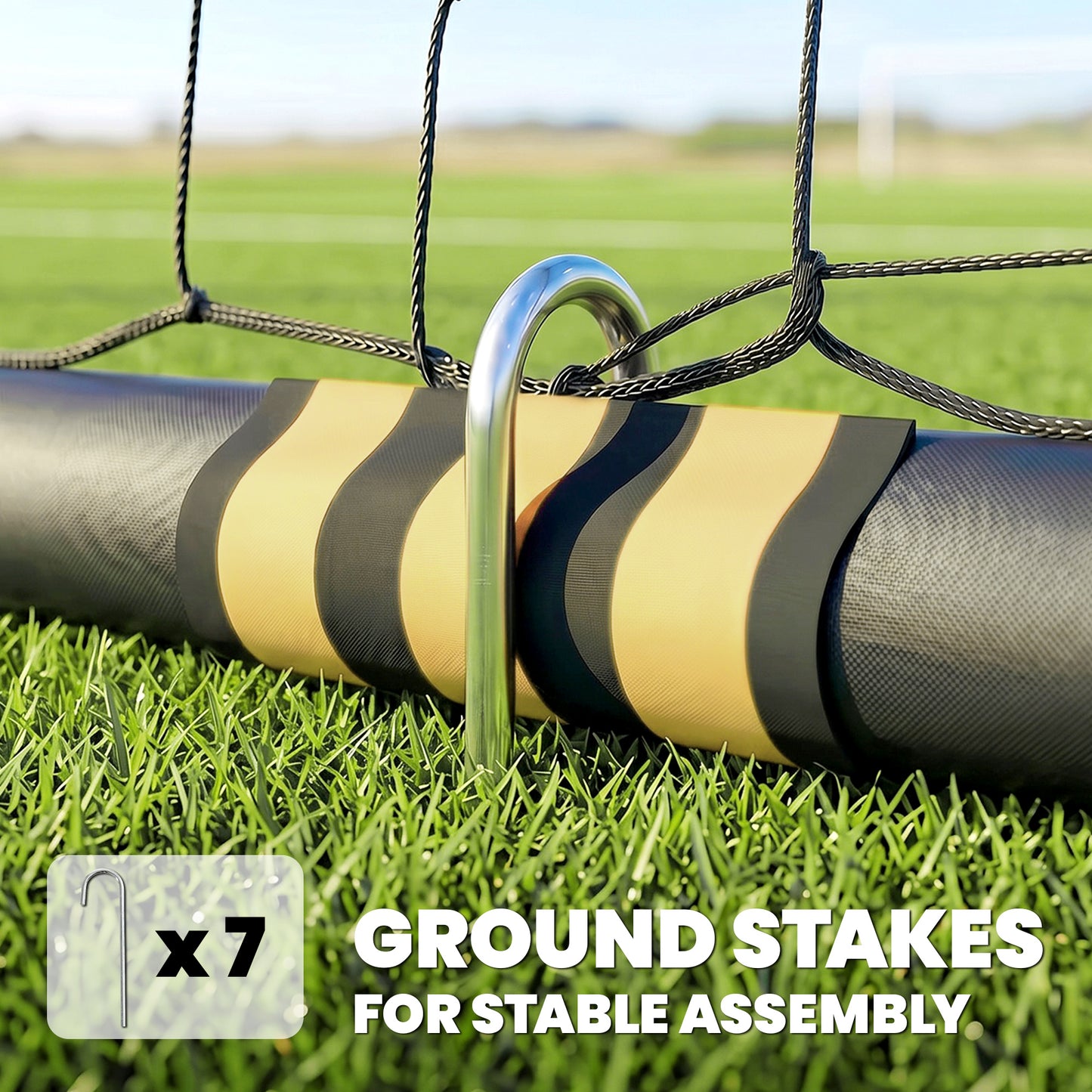 SPORTNOW Football Goal, 10 x 6.5ft Football Net with Ground Stakes, EPE Foam Padding and Metal Frame, Easy Assembly, Yellow