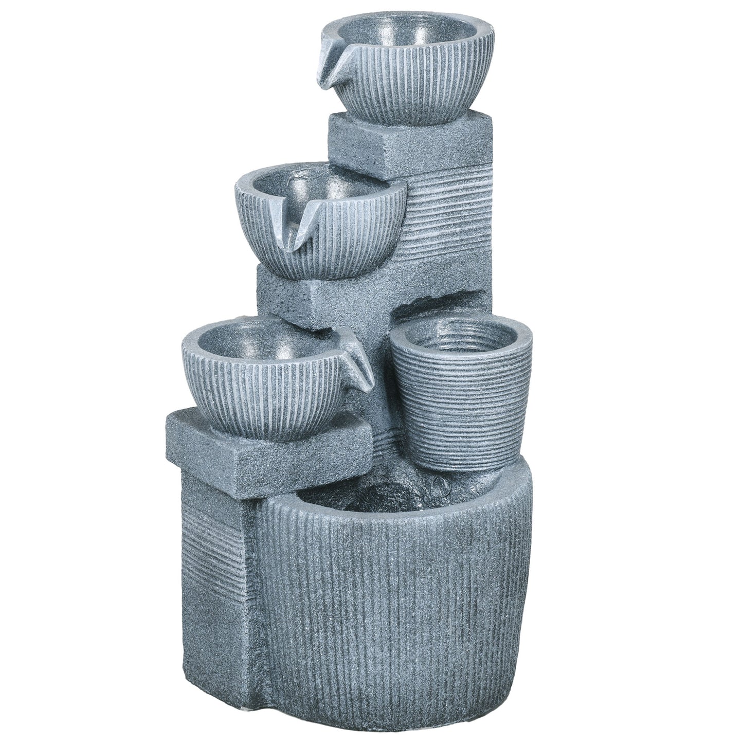 Outsunny Solar Powered Outdoor Water Fountain - Dark Grey Default Title