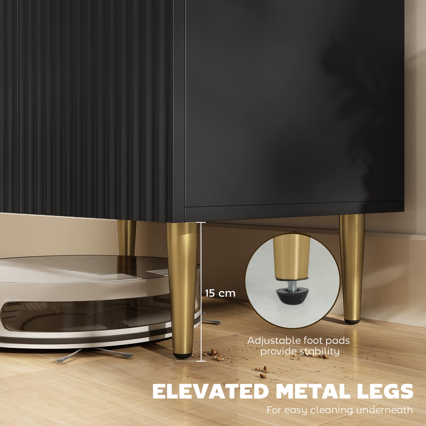 HOMCOM Adjustable Shelf Sideboard - Black