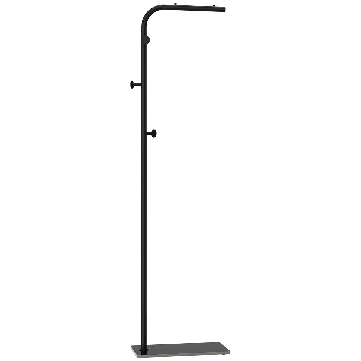 HOMCOM Clothing Rack with 3 Side Hooks, Garment Rack with Marble Base, 45 x 25 x 169 cm, for Bedroom, Bathroom, Black Default Title