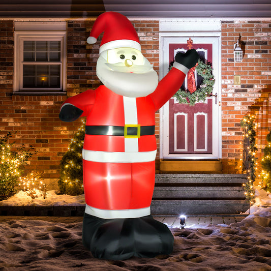 HOMCOM 8ft Inflatable Christmas Santa Claus Xmas Decoration with LED Holiday Air Blown Yard Outdoor DÃ©cor